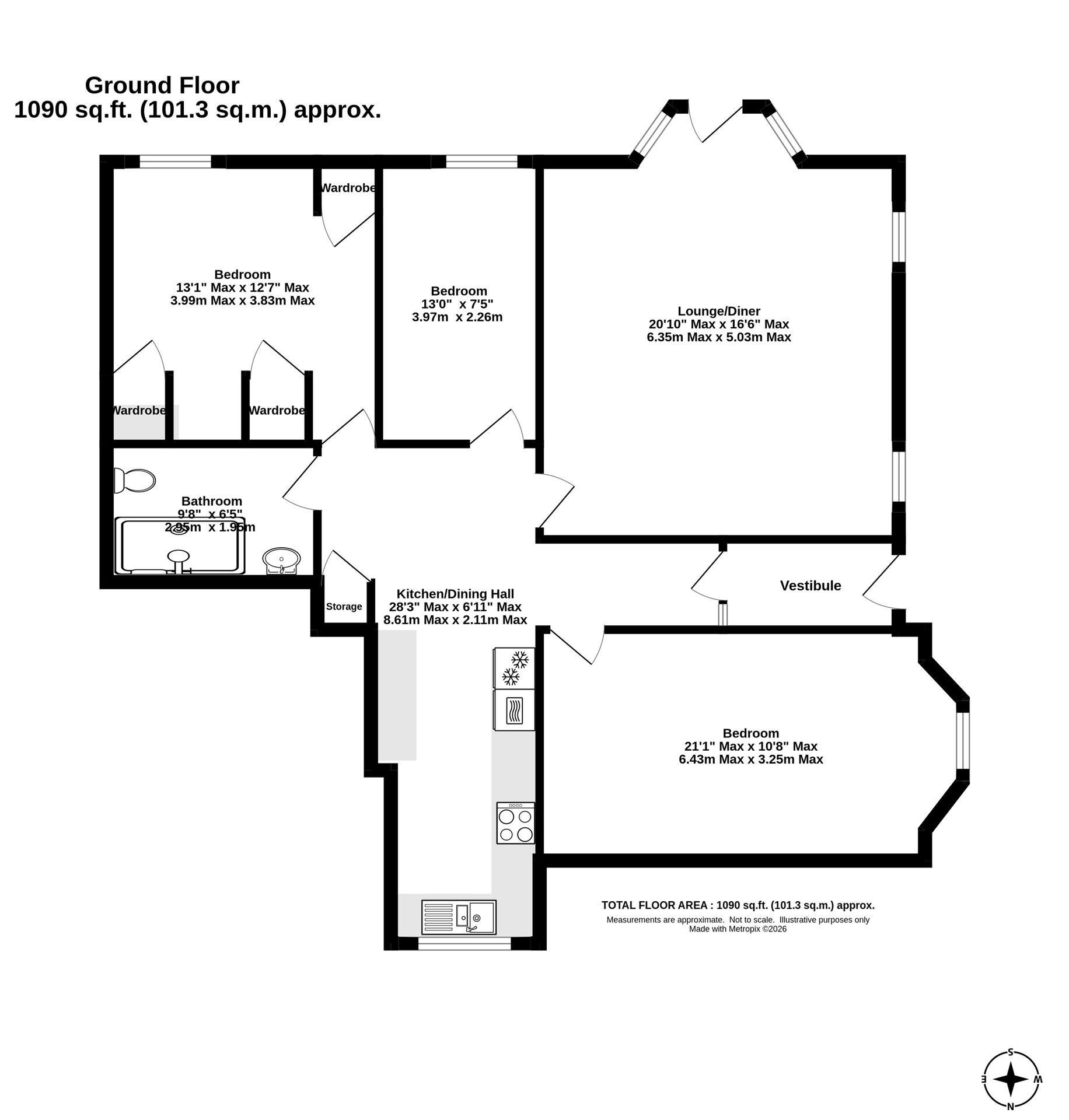 Flat 1 Munscroft Court, Weston-Super-Mare floorplan