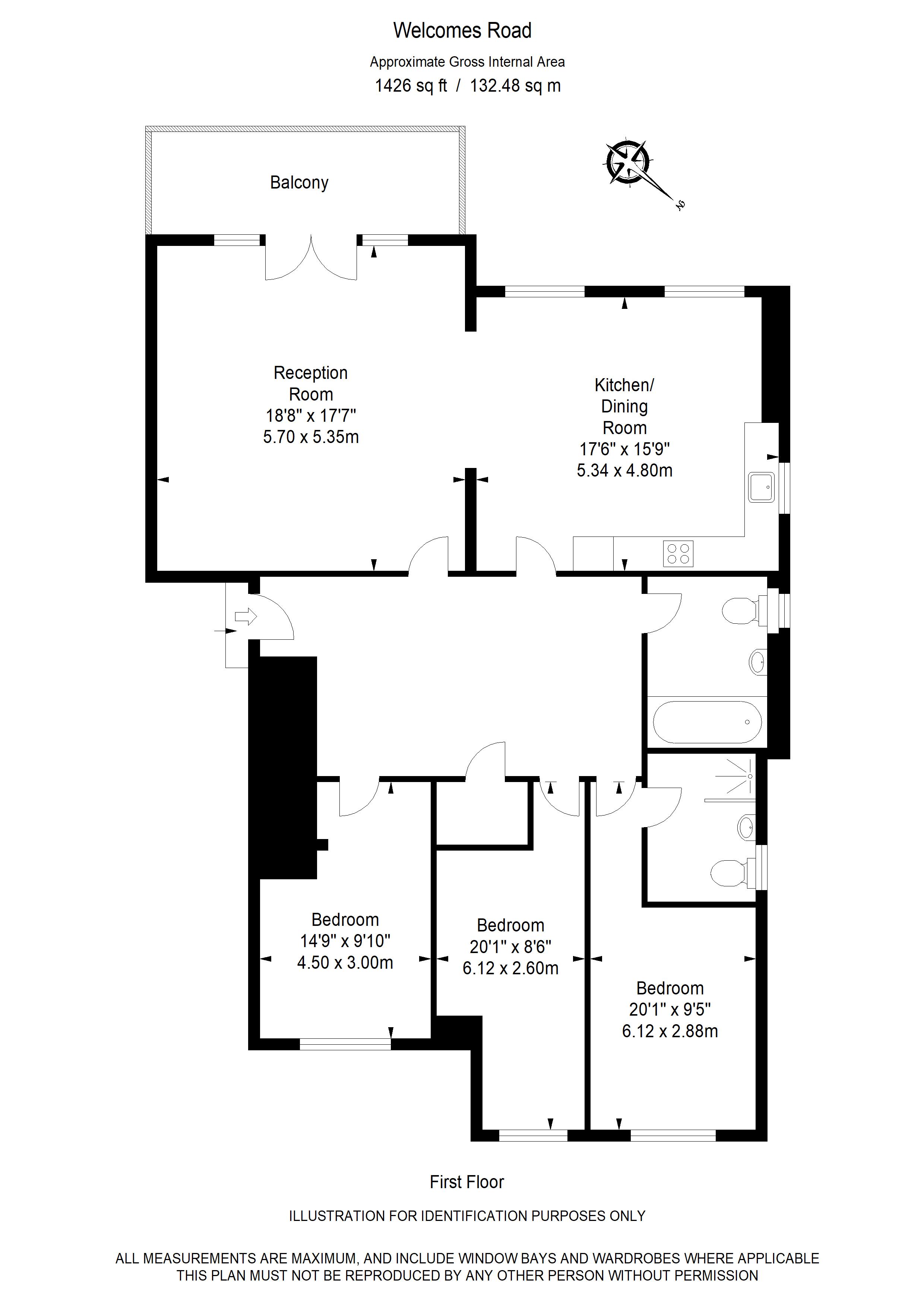 Flat 4 Aubrey Villas, 50 Welcomes Road, Kenley floorplan