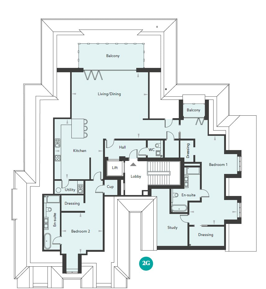 The Penthouse,, The Penthouse, Winscombe Court, Tadworth floorplan