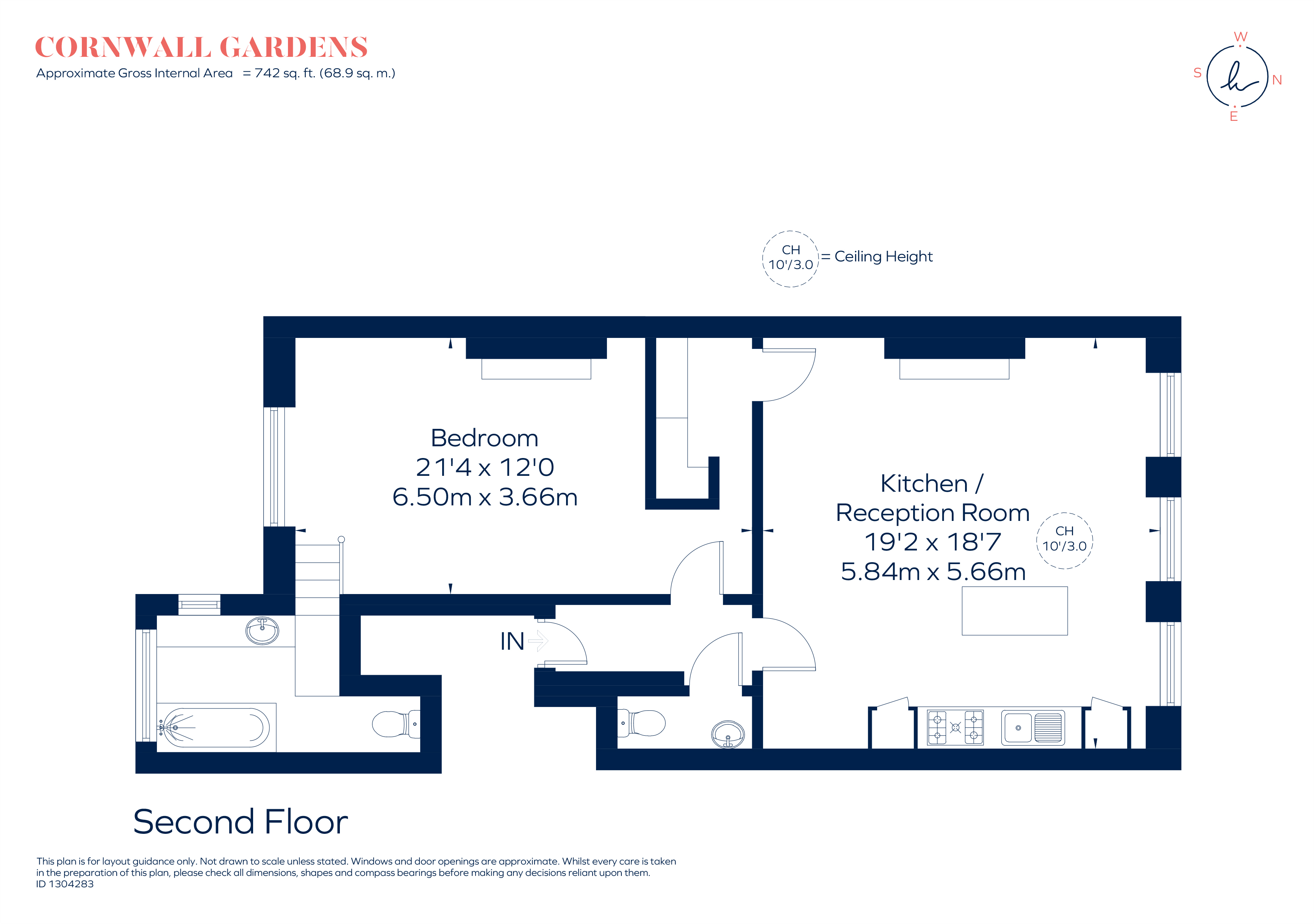Flat 4, 89, Cornwall Gardens, London floorplan