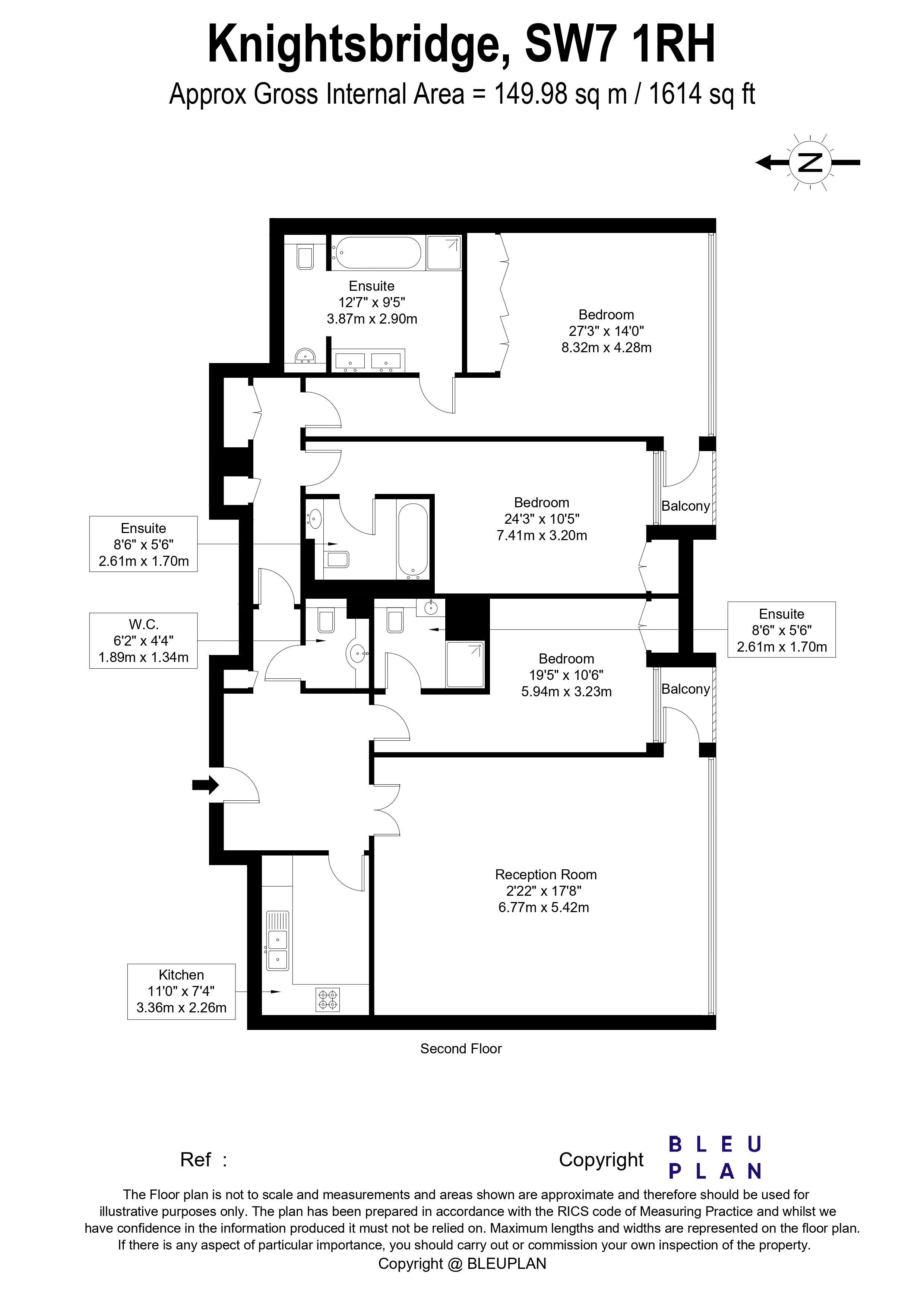 Flat 2.03 Knightsbridge Apartments, 199, Knightsbridge, London floorplan