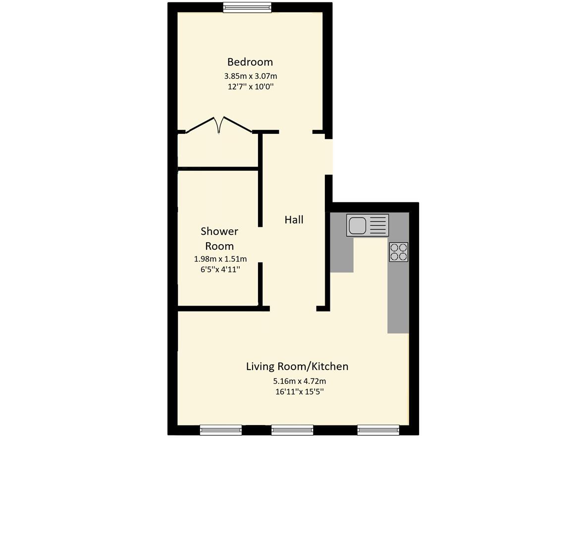 Flat 3, 2, Pelham Place, Pelham Road, Seaford floorplan