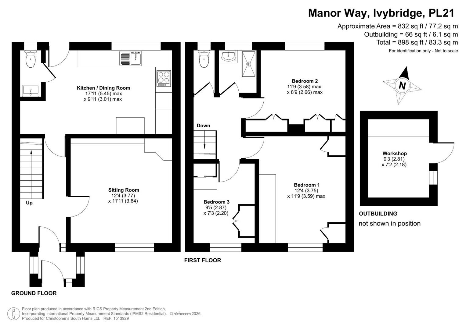 3, Manor Way, Ivybridge floorplan