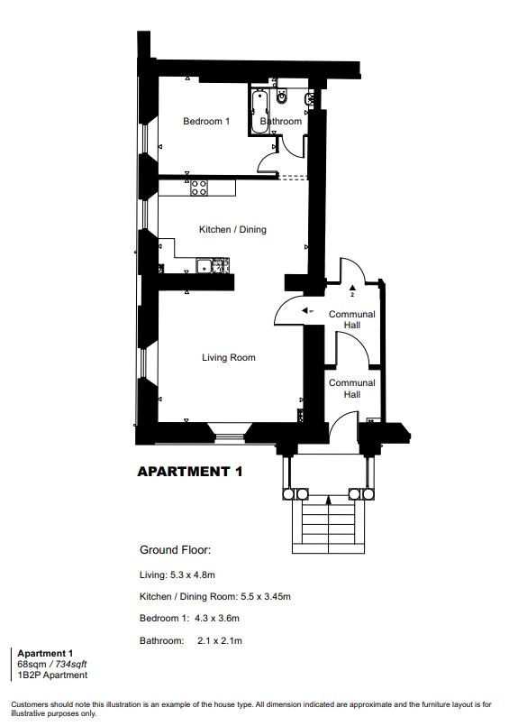 Flat 1, Riversvale, Litchdon Street, Barnstaple floorplan