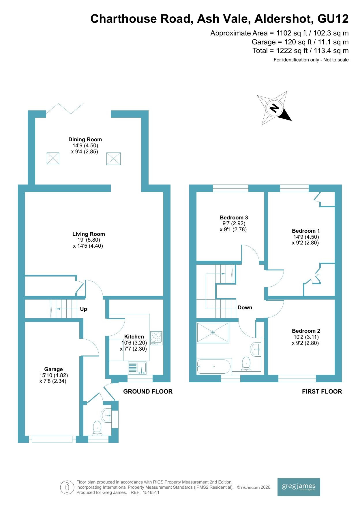 40, Charthouse Road, Ash Vale floorplan