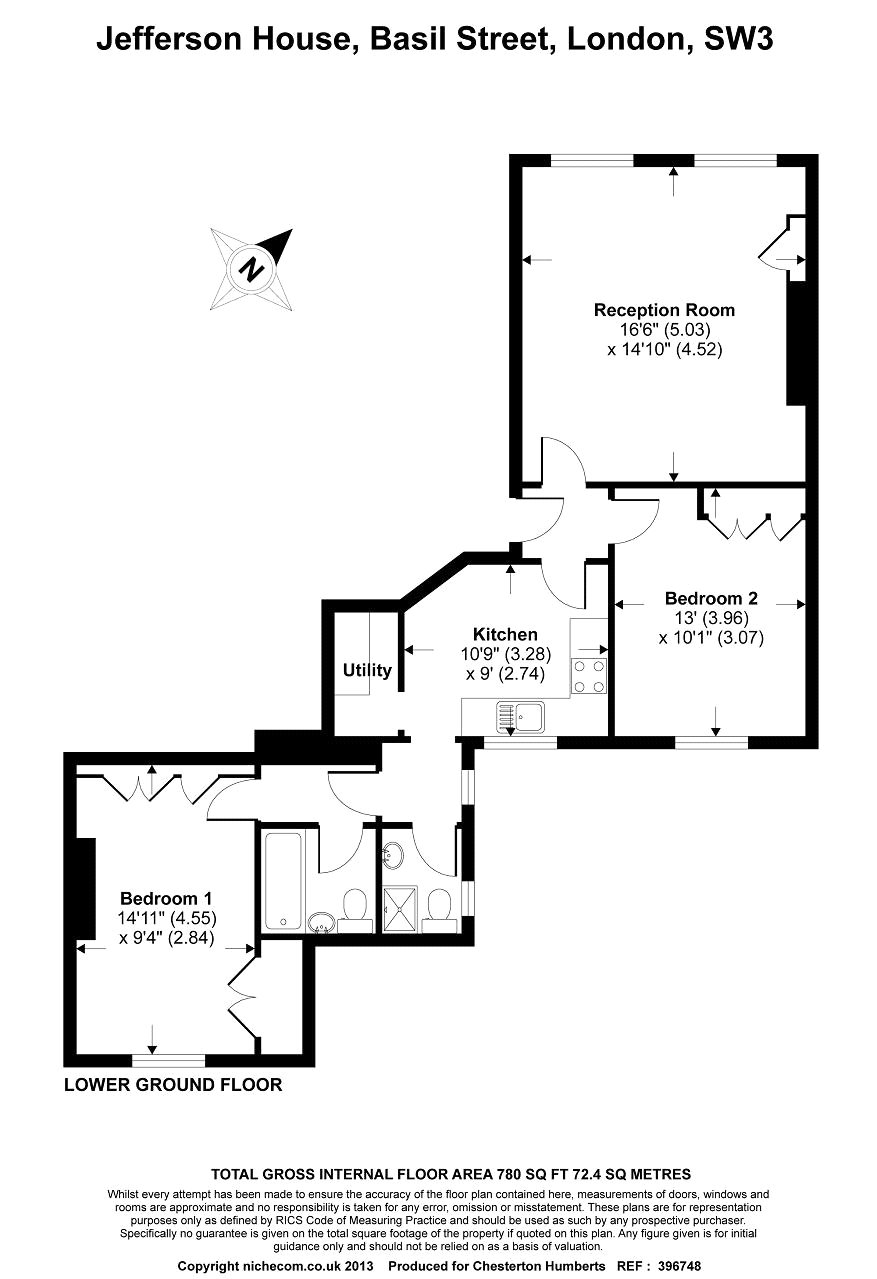 2 Bedrooms Flat to rent in Jefferson House, 11 Basil Street, Knightsbridge, London SW3