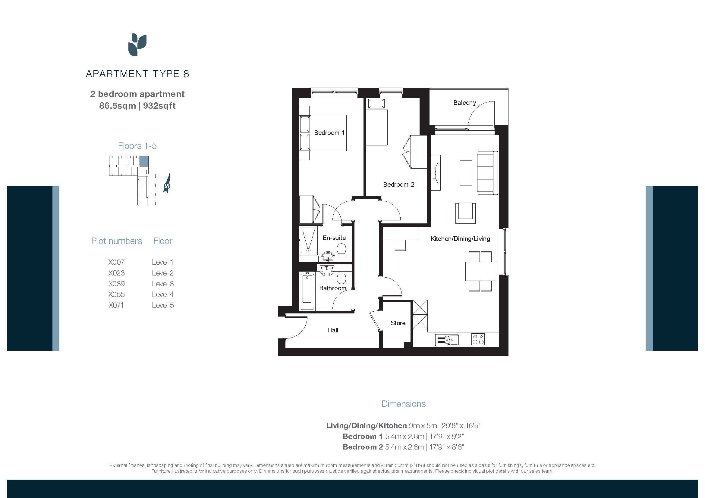 X007type8, Link Drive, Hatfield floorplan