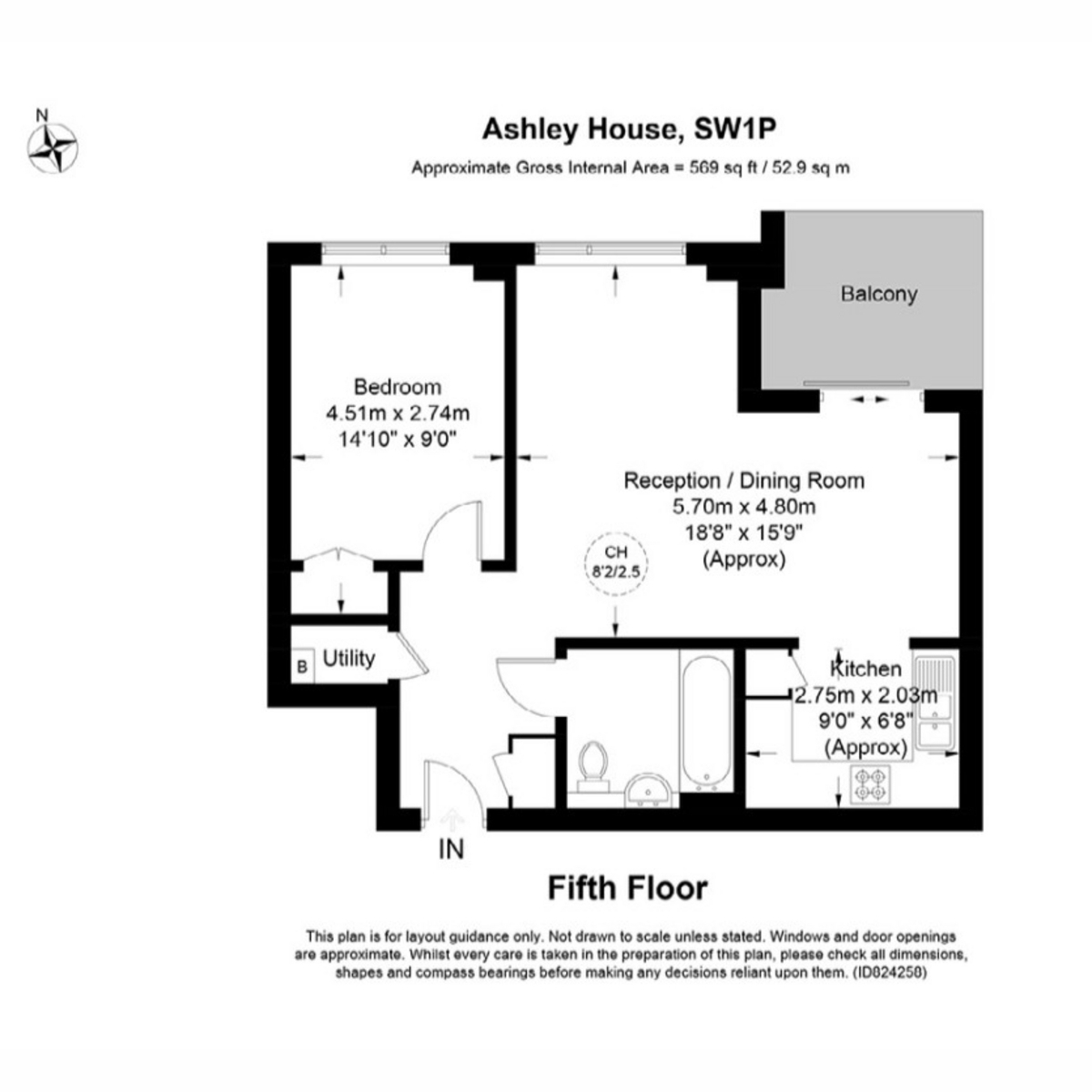 Flat 34 Ashley House, 3, Monck Street, London floorplan