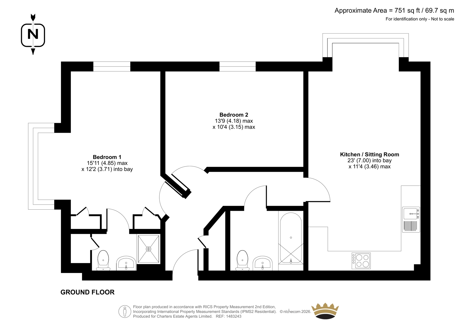 Flat 2, Riffe Court, 2, Kilham Way, Worthing floorplan