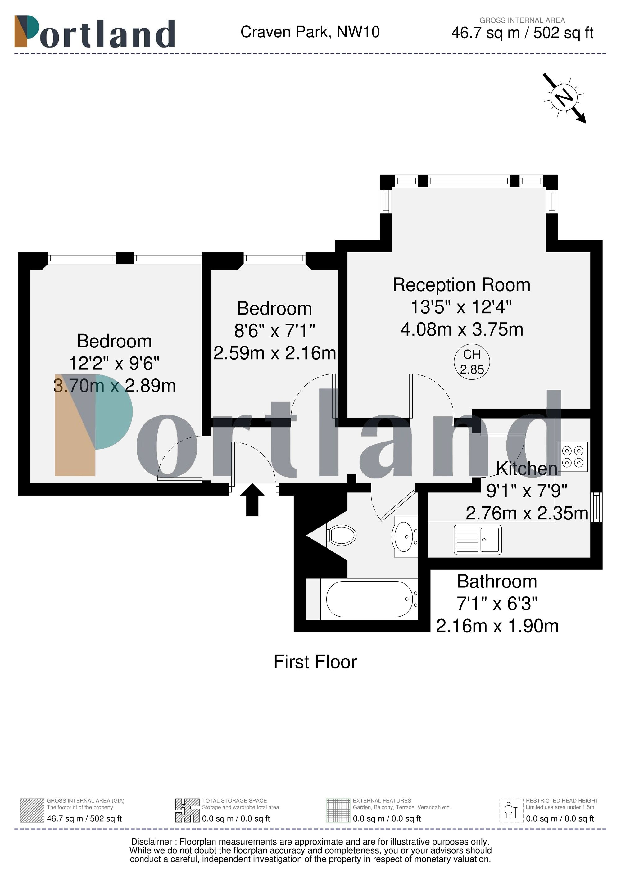 First floor flat, 25, Craven Park, London floorplan