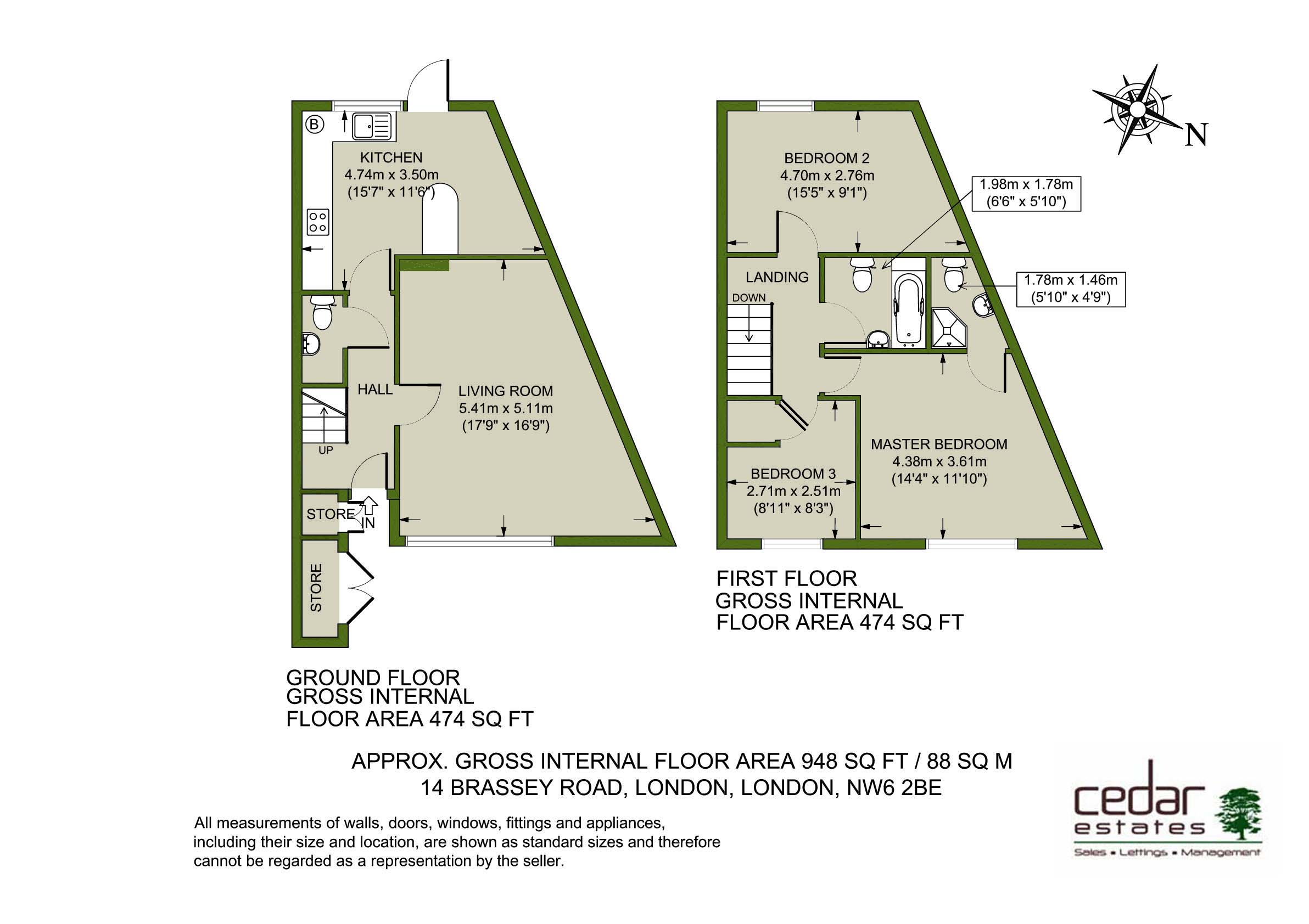 14, Brassey Road, London floorplan