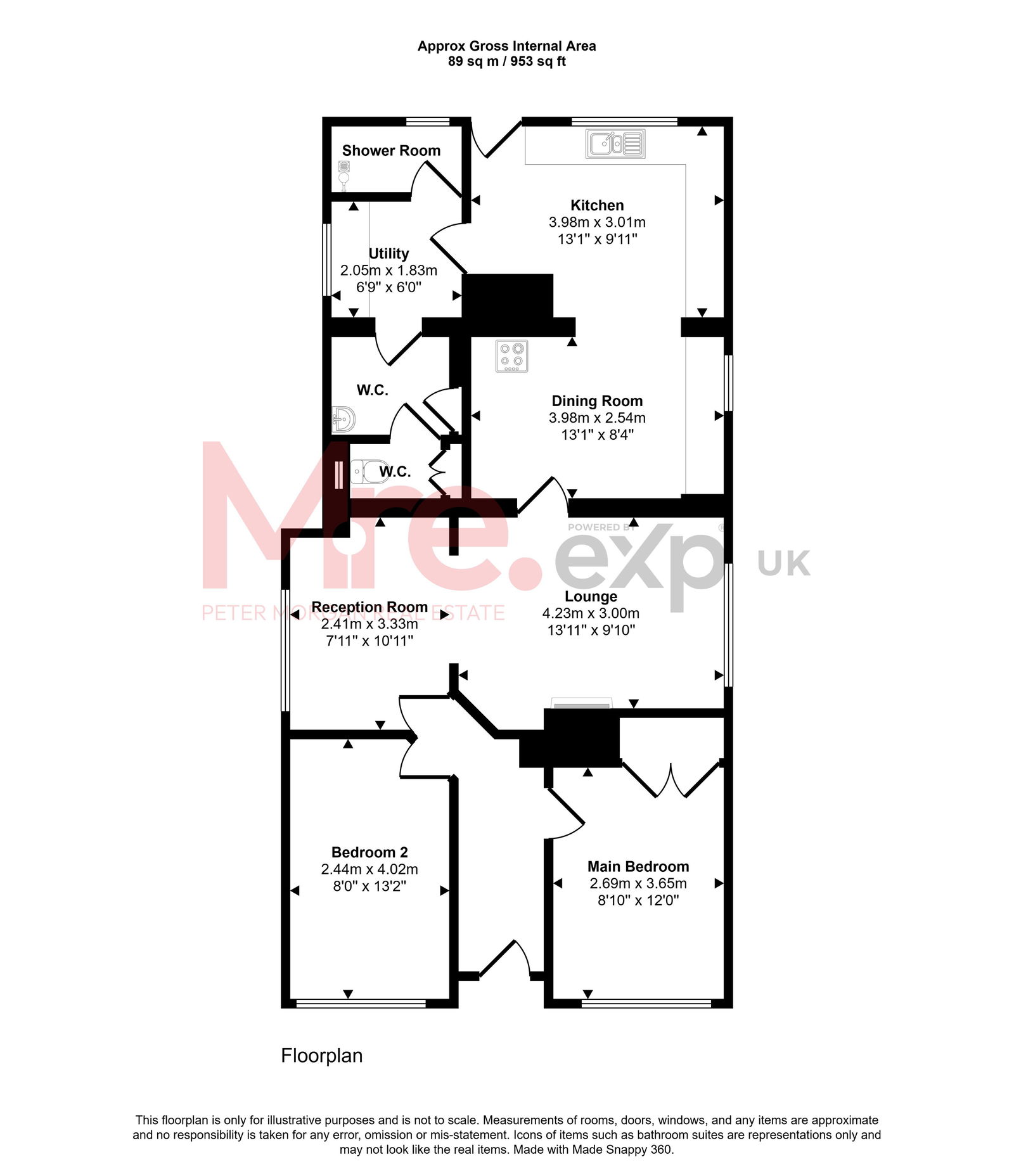 Tynewydd Bungalow, Tynewydd, Neath floorplan