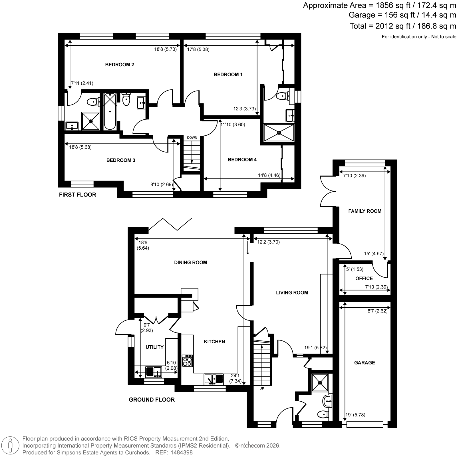 1, Woodside Avenue, Walton On Thames floorplan