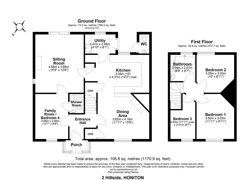 2, Hillside Devon, Buckerell floorplan