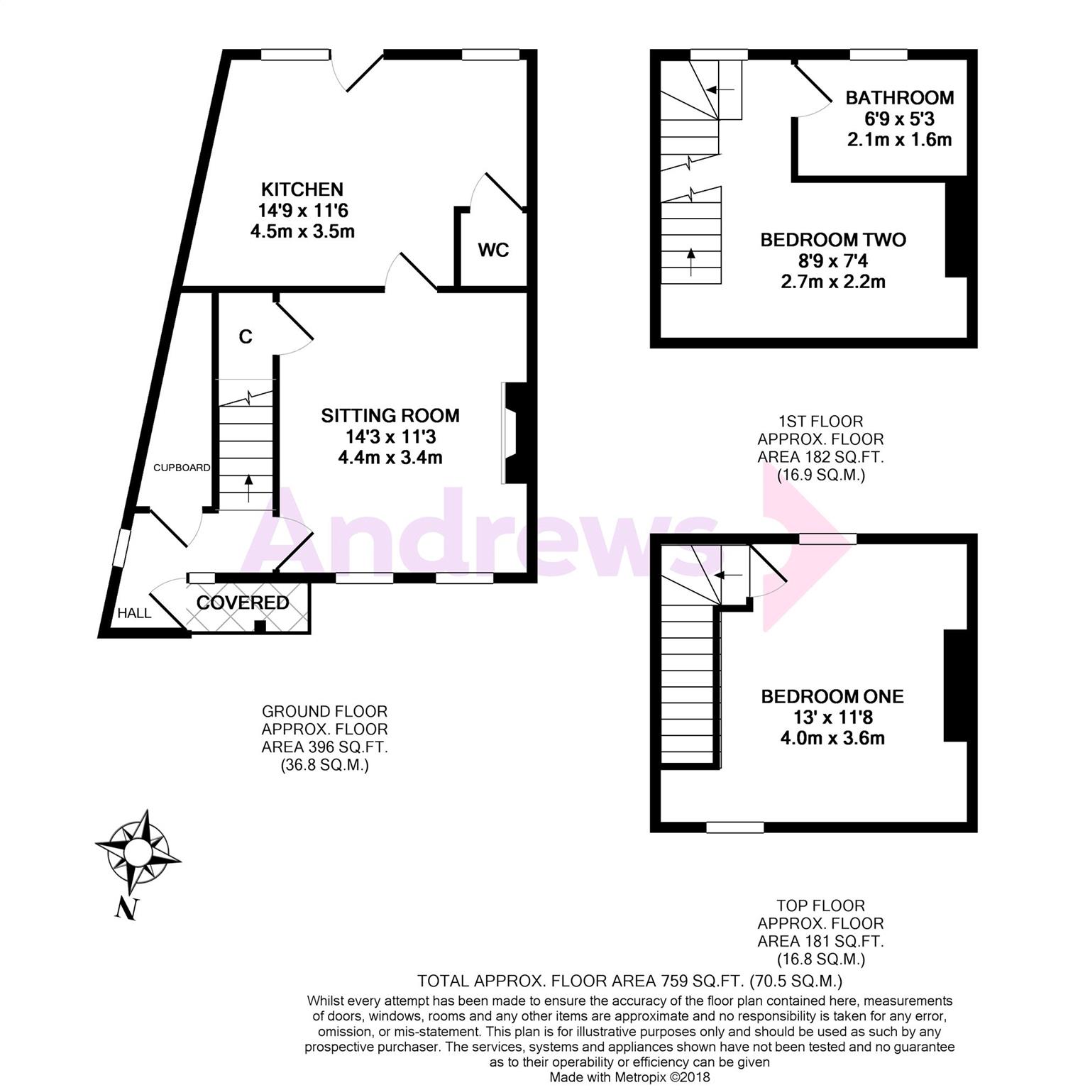 2 Bedrooms End terrace house for sale in Wellington Buildings, Bath BA1