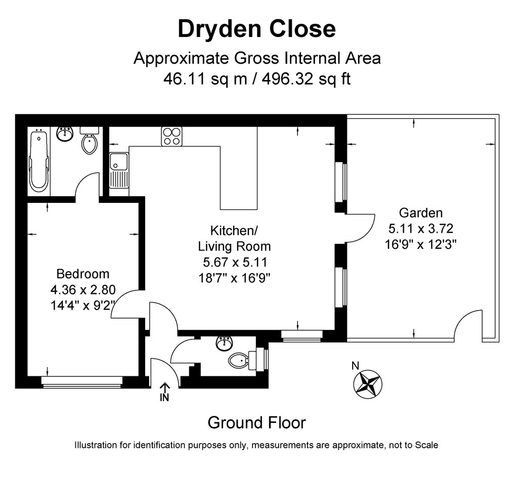 1 Bedrooms Flat to rent in Dryden Close, London SW4