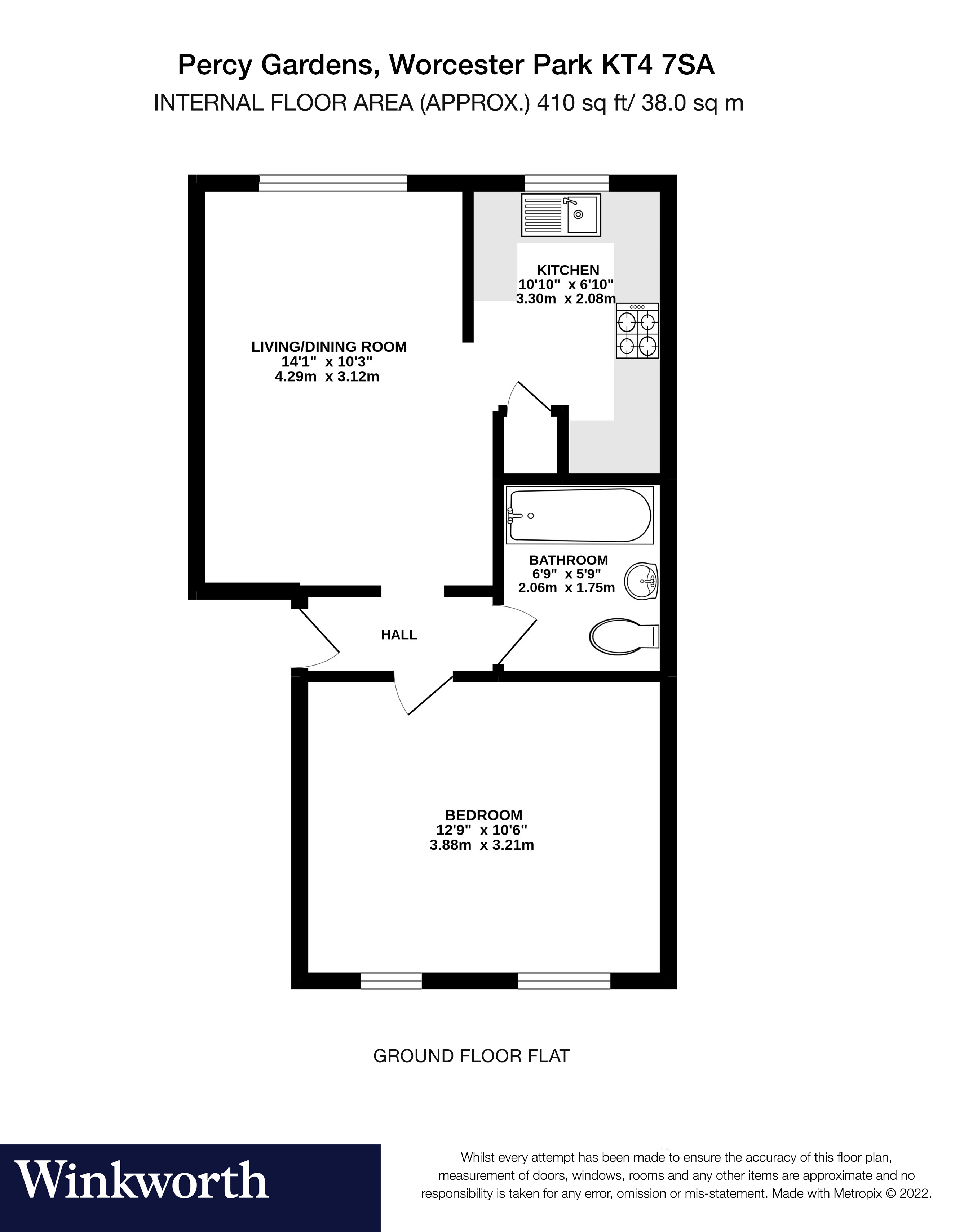 Percy Gardens, Worcester Park KT4, 1 bedroom flat for sale 63036586