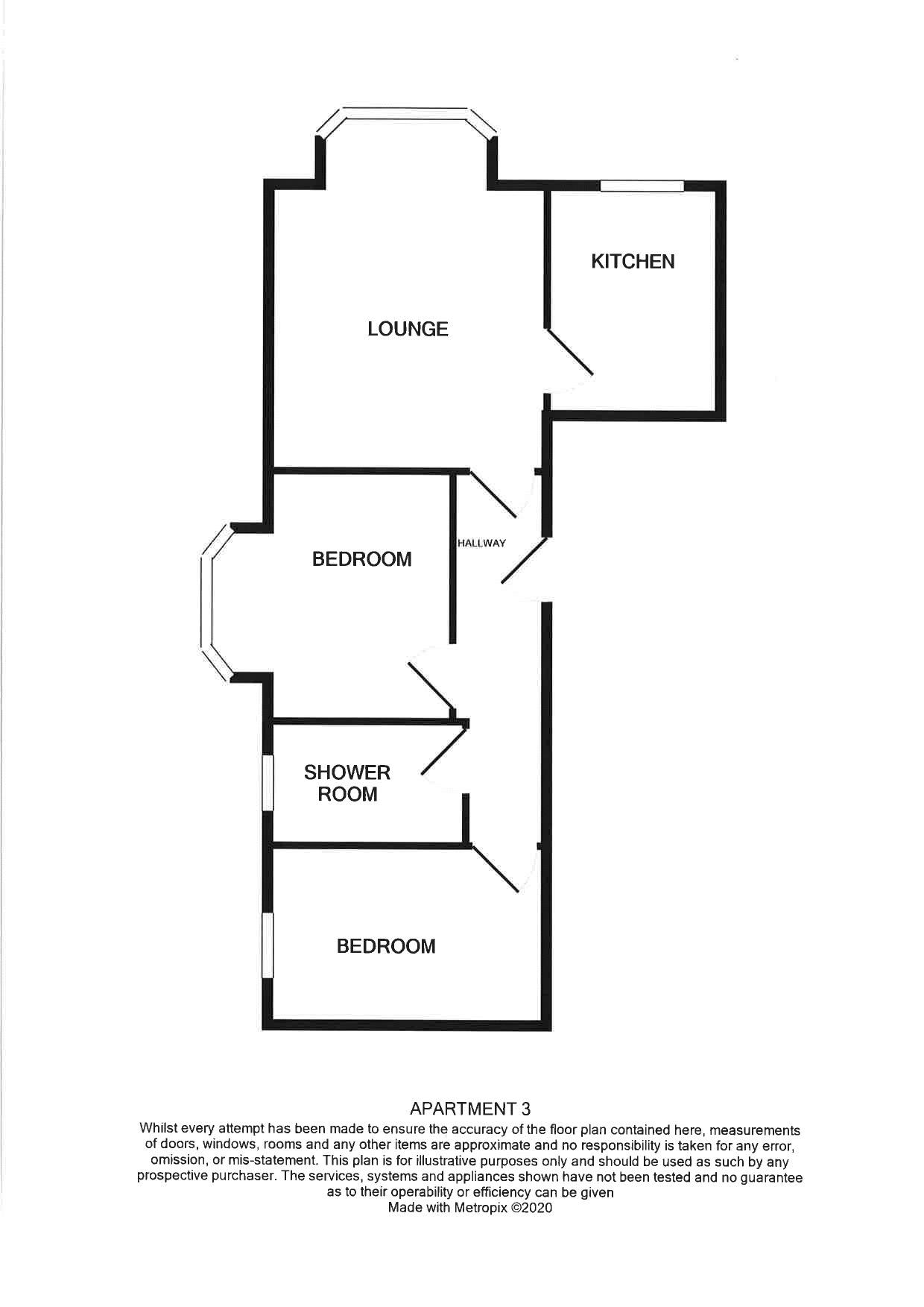 Flat 3, 10 Woodland Road East, Colwyn Bay floorplan