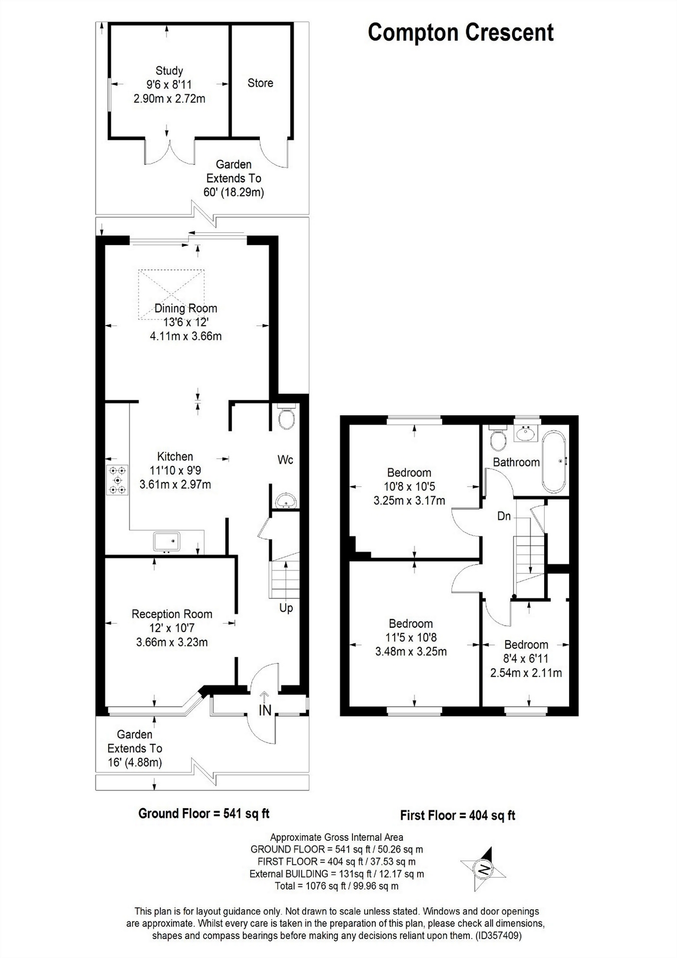 Compton Crescent, Chessington KT9, 3 bedroom terraced house for sale