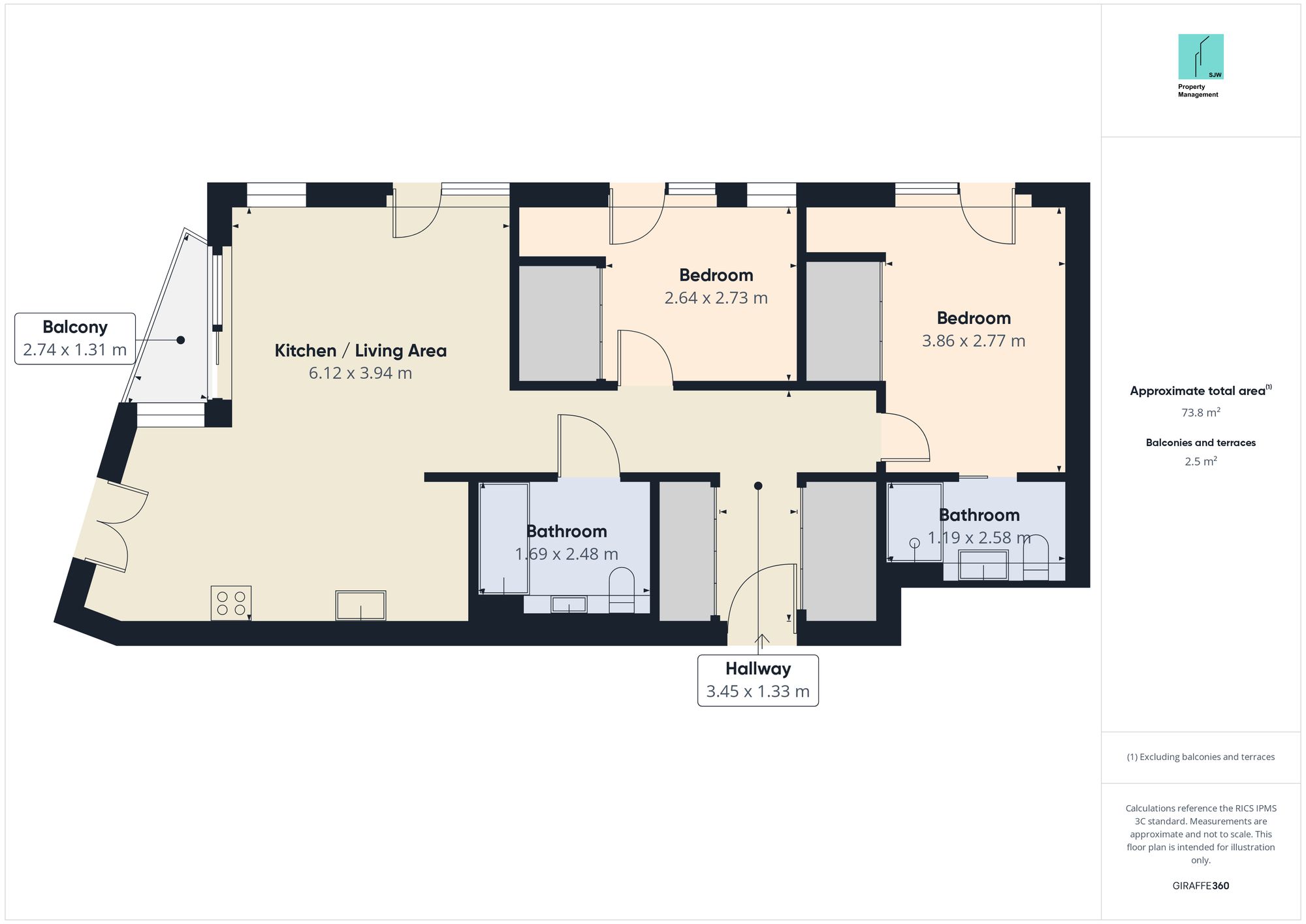 Flat W5 2 Cadence Court, 4 Lewis Cubitt Walk, London, London floorplan