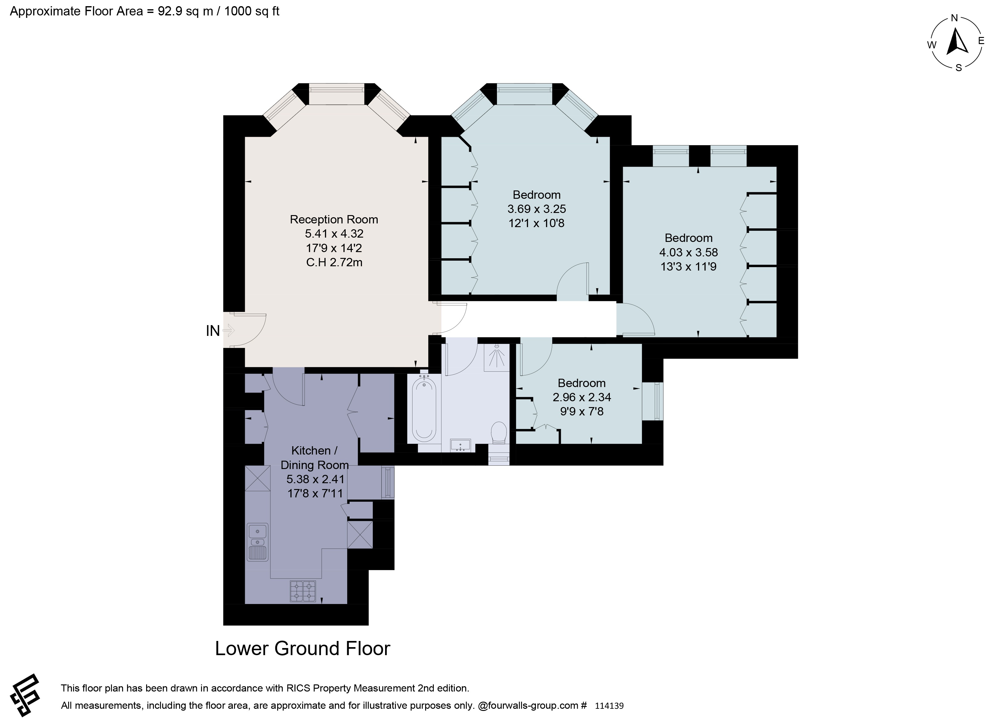 Flat 1,, Kenilworth Court, Putney floorplan