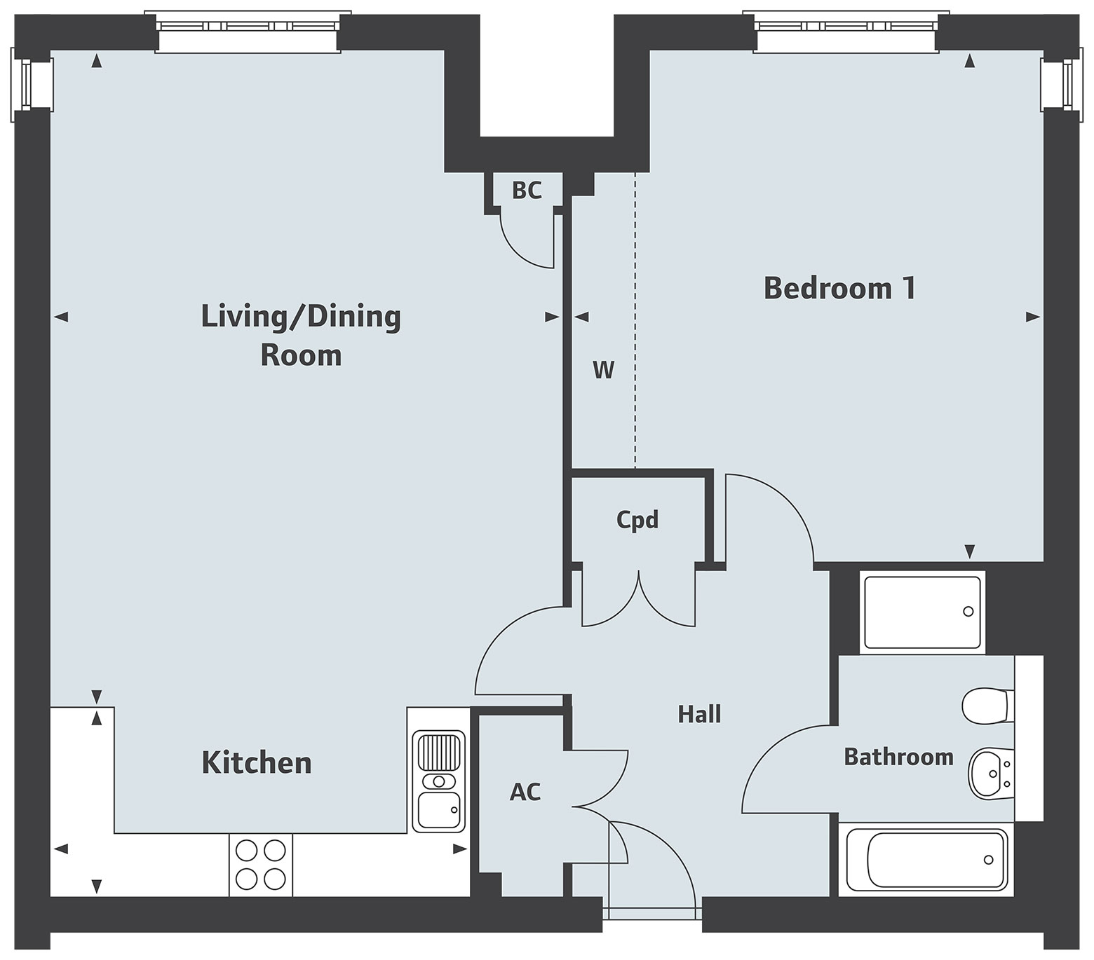 1 Bedrooms Flat for sale in 