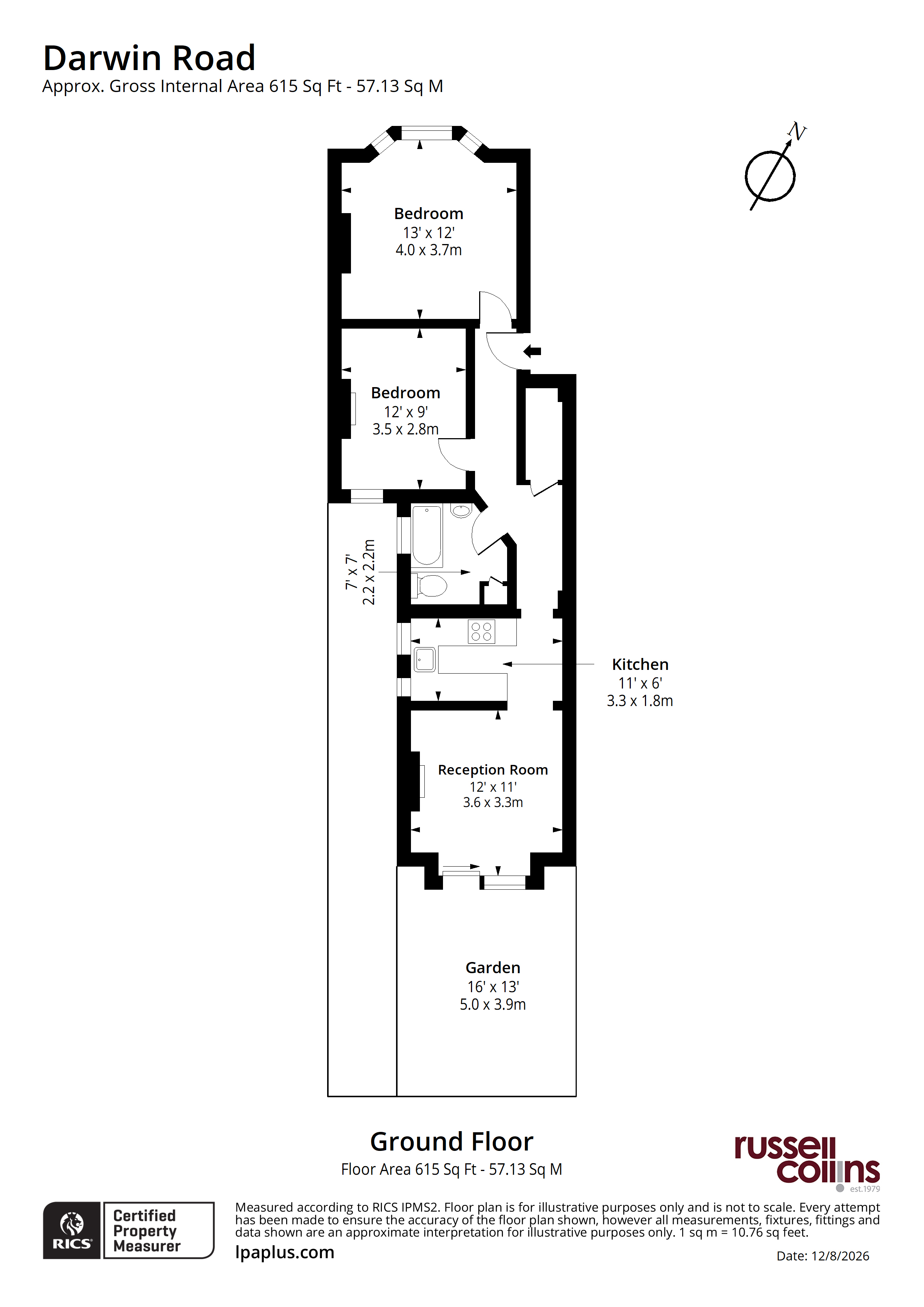 8, Darwin Road, London floorplan