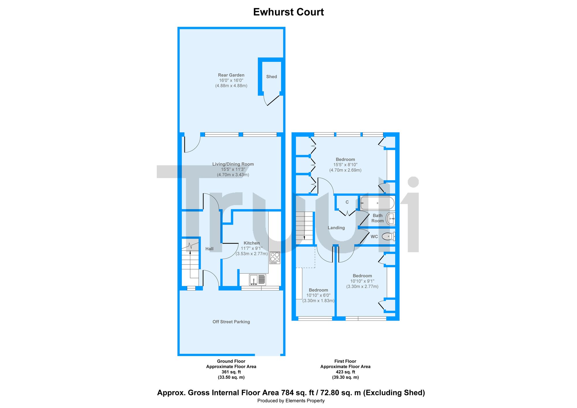 Flat 9, Ewhurst Court Phipps Bridge Road, Mitcham floorplan
