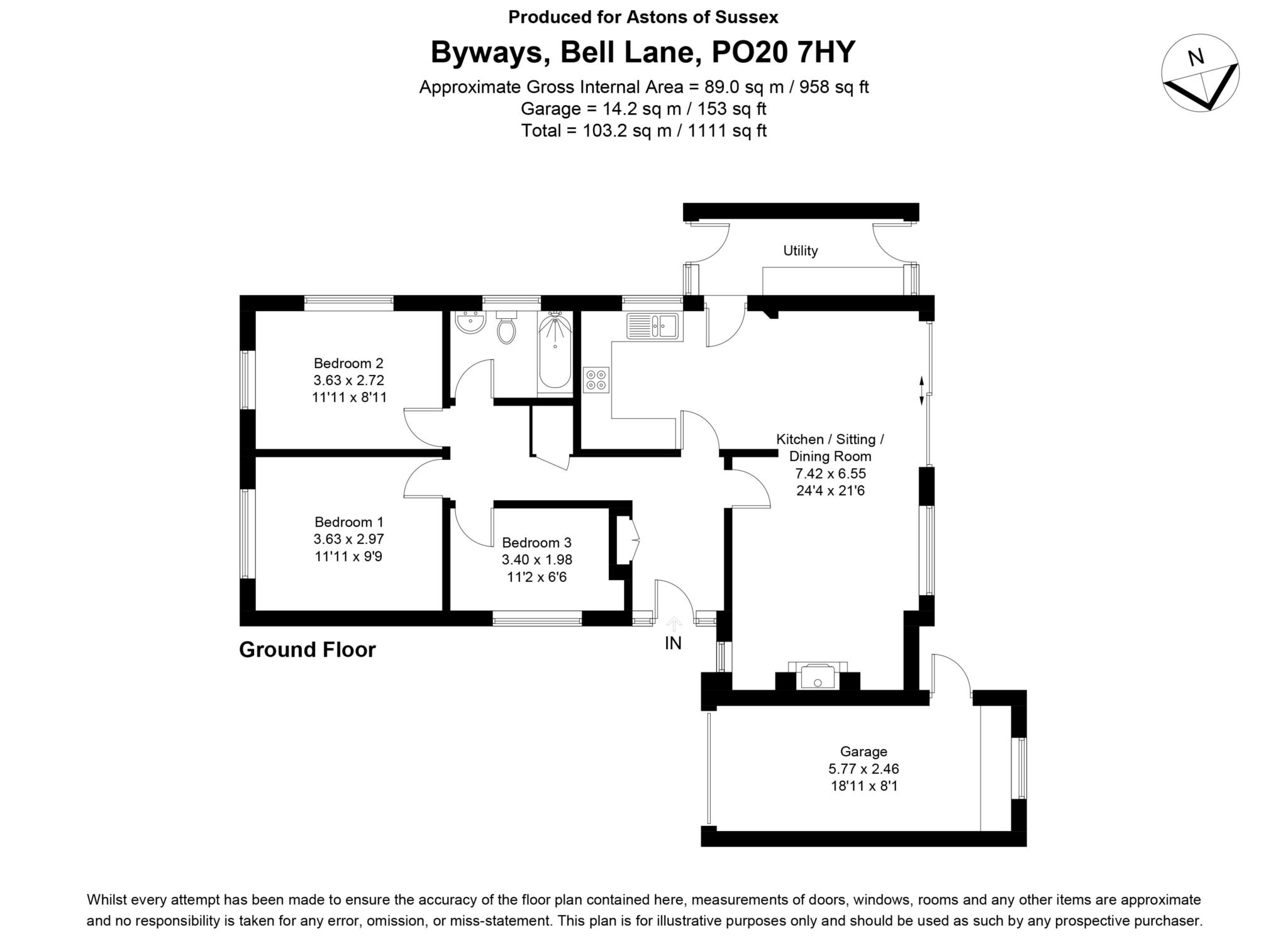 Byways, Bell Lane, Chichester floorplan