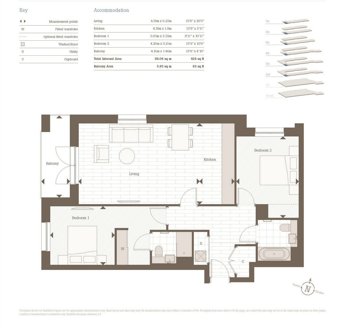 2 Bedrooms Flat to rent in Lang Court, Smithfield Square, Hornsey N8