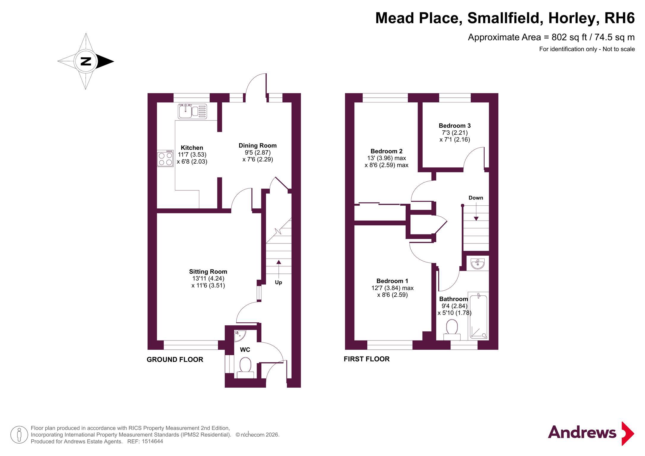 17, Mead Place, Horley floorplan