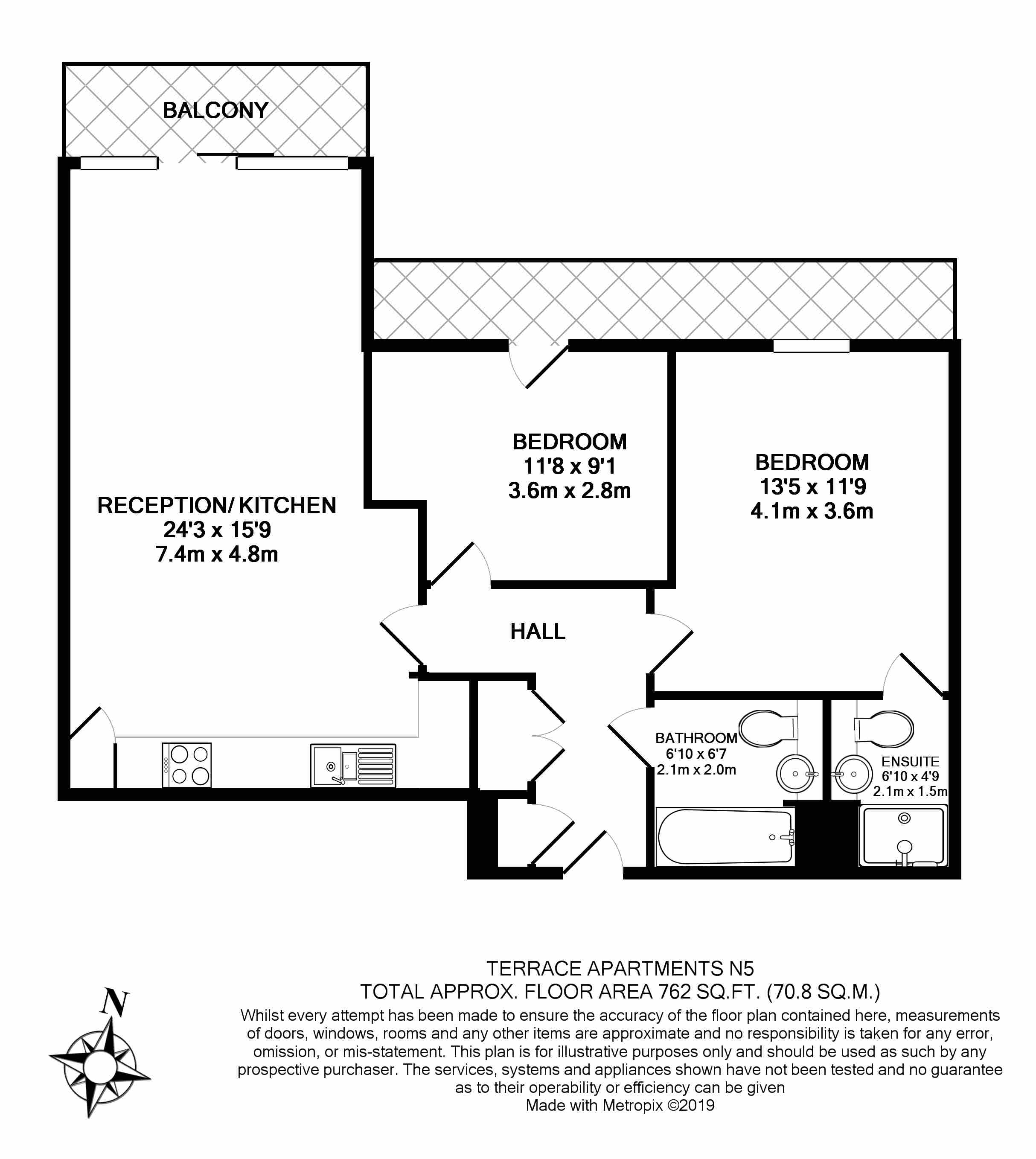 2 Bedrooms Flat for sale in Drayton Park, Terrace Apartments, Highbury N5