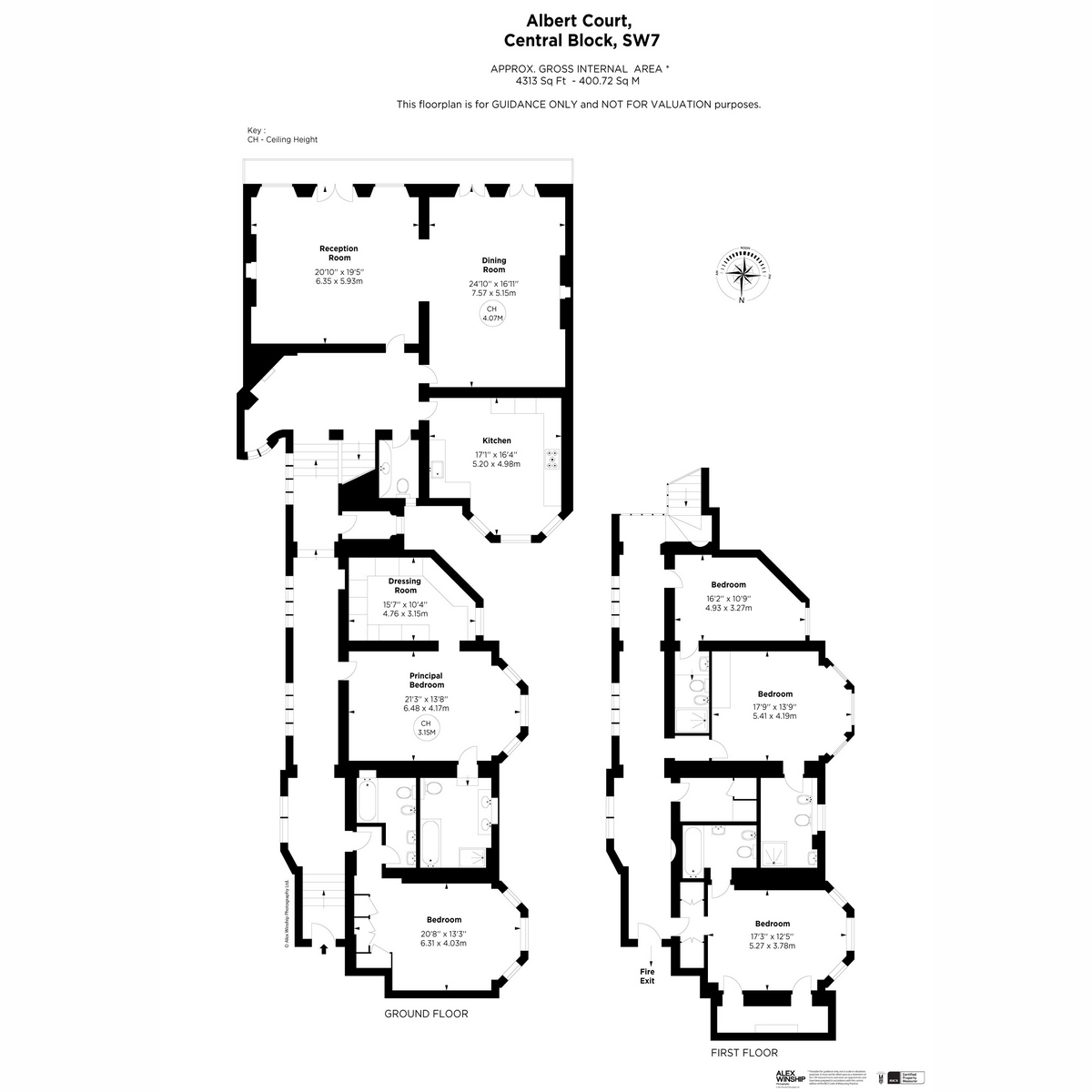 Flat 8 & 8a, Albert Court Central Block, Prince Consort Road, London floorplan