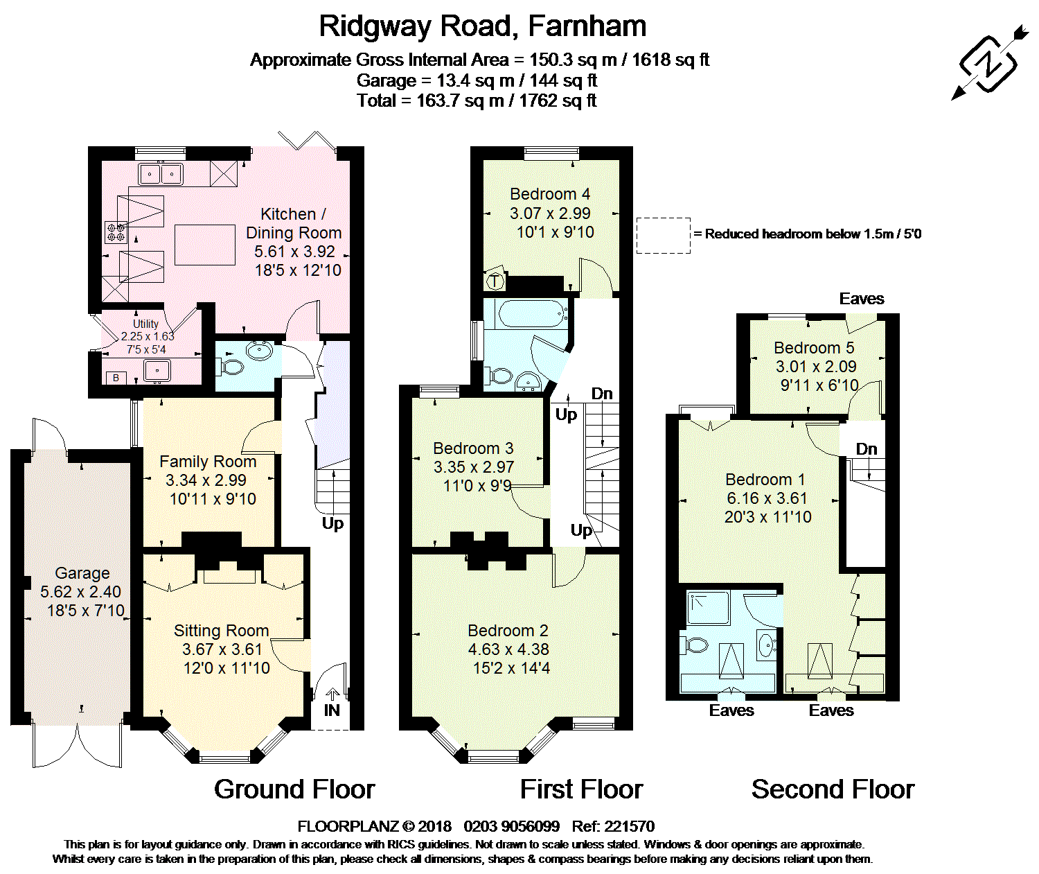 5 Bedrooms Semi-detached house for sale in Ridgway Road, Farnham, Surrey GU9