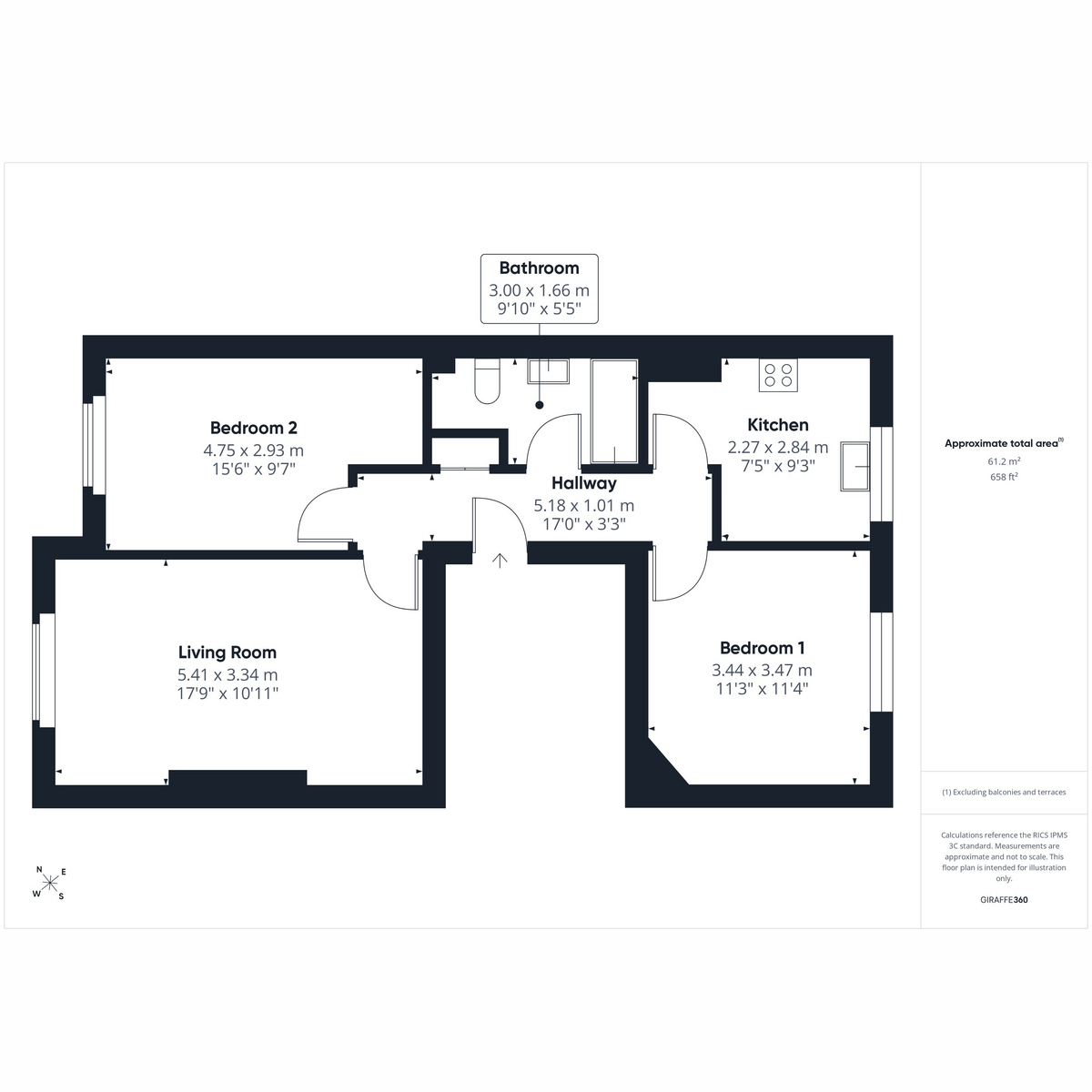 Flat Flat 1, Bank House, 27 The Promenade, Arnside floorplan