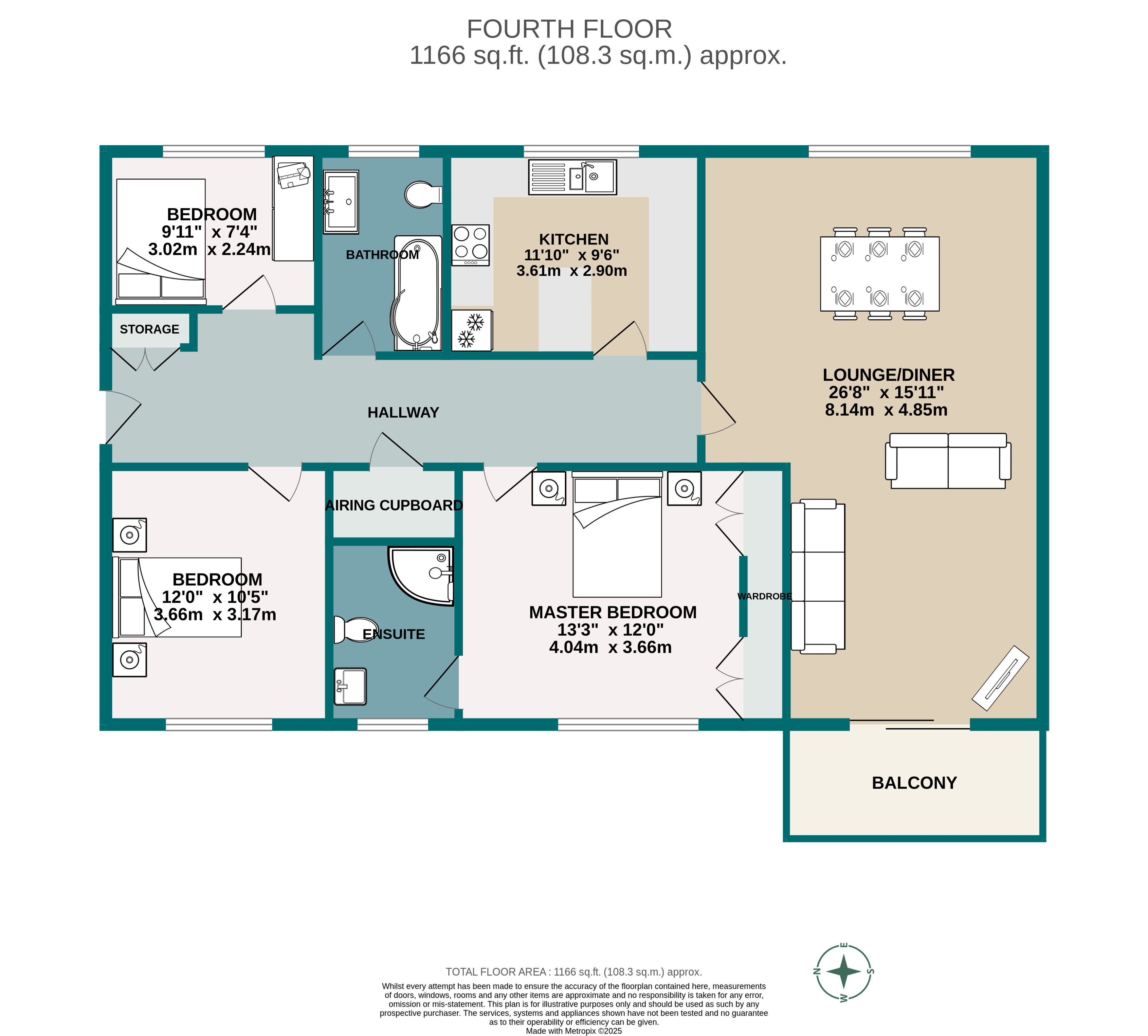 Flat 14, Rozel Manor, 48, Western Road, Poole floorplan