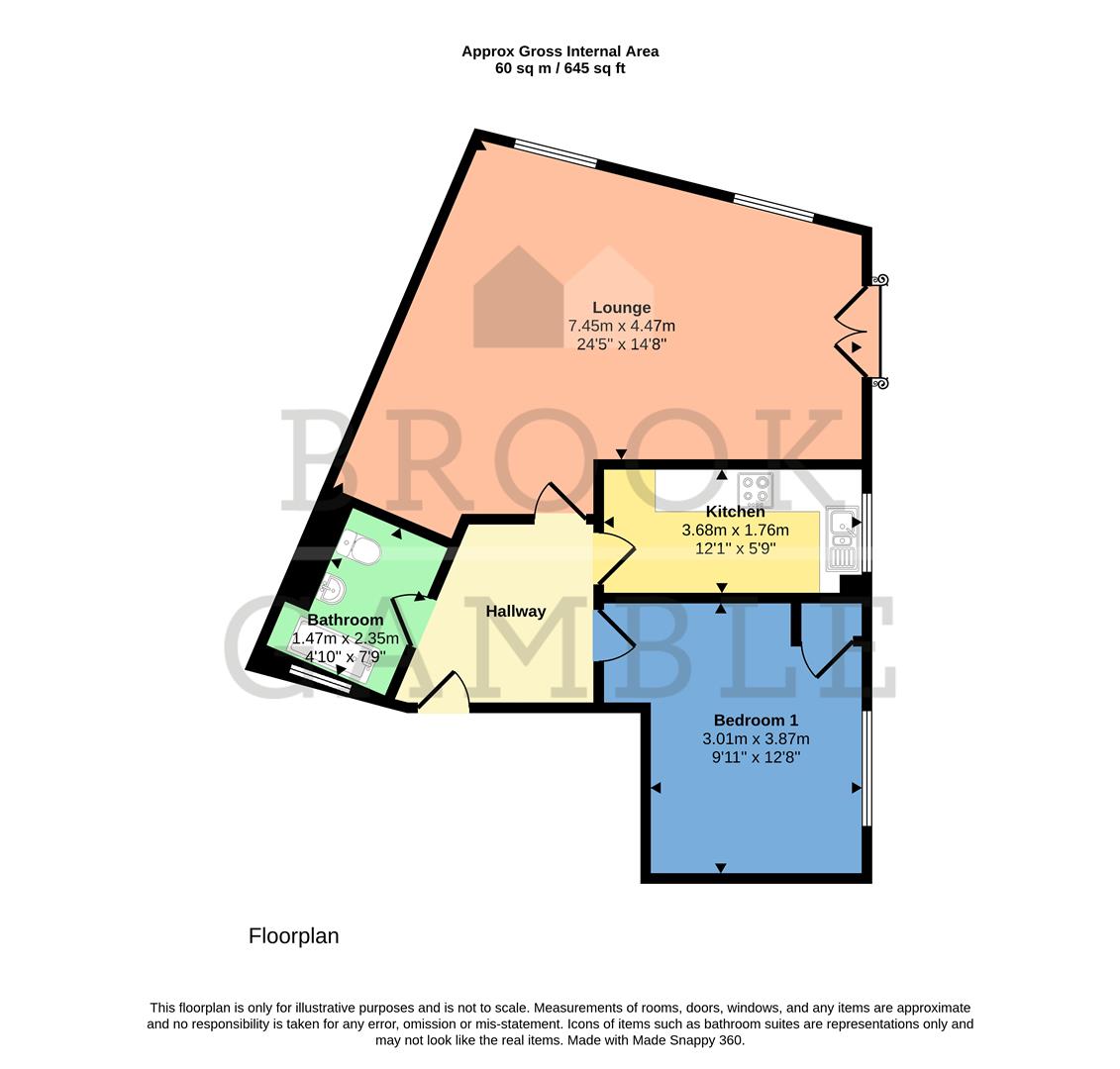Flat A, 101, Long Beach View, Eastbourne floorplan
