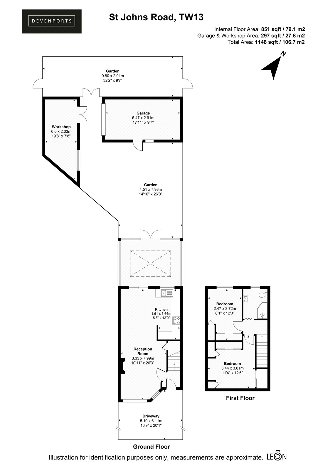 31, St Johns Road, Hanworth floorplan