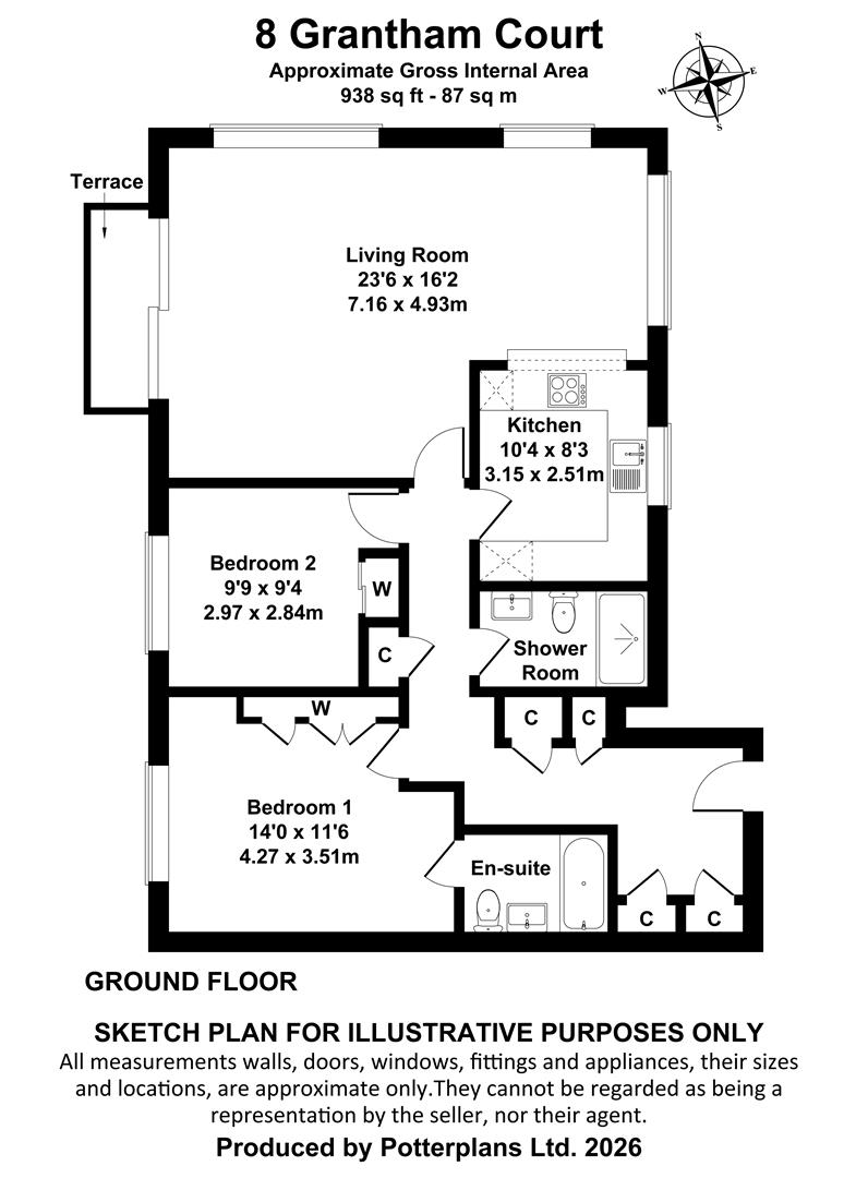 8 Grantham Court, 10 Queen's Road, Cowes floorplan