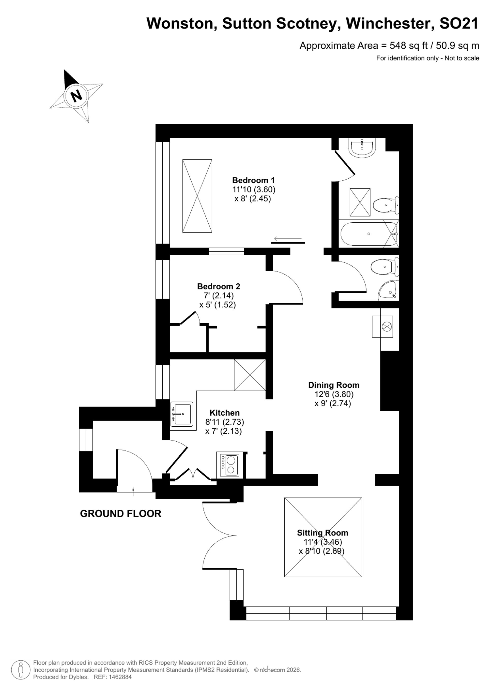 Dever Cottage Wonston, Winchester floorplan