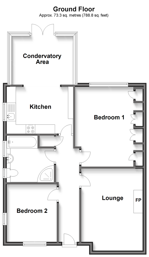 Fircroft Crescent, Rustington, West Sussex BN16, 2 bedroom semi