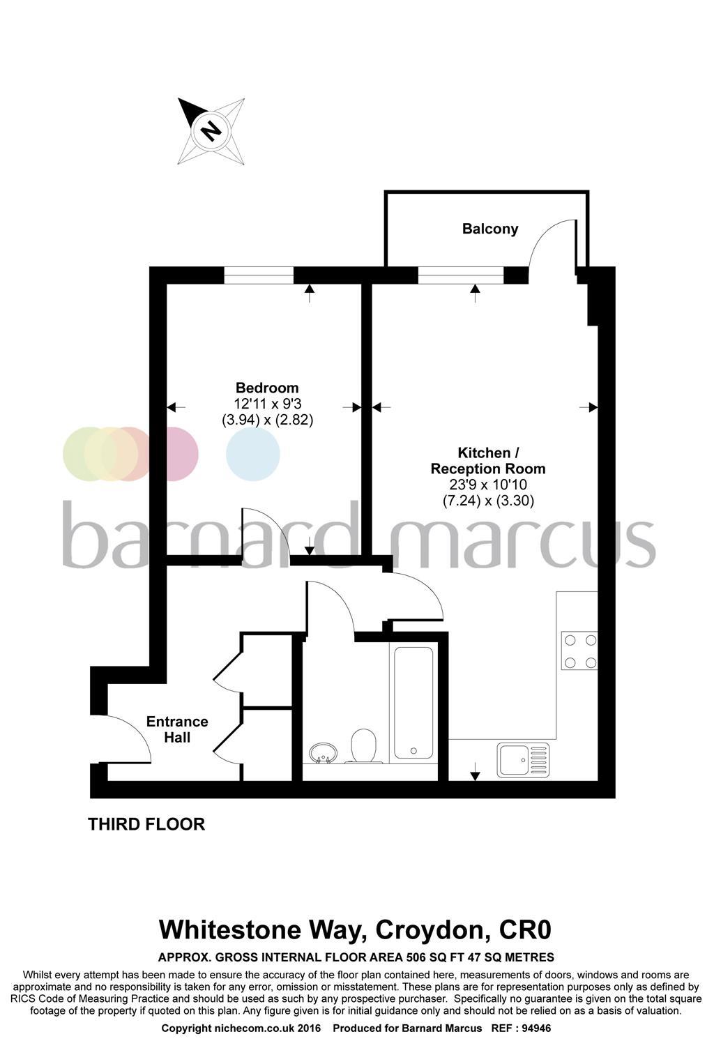 1 Bedrooms Flat to rent in Whitestone Way, Croydon CR0