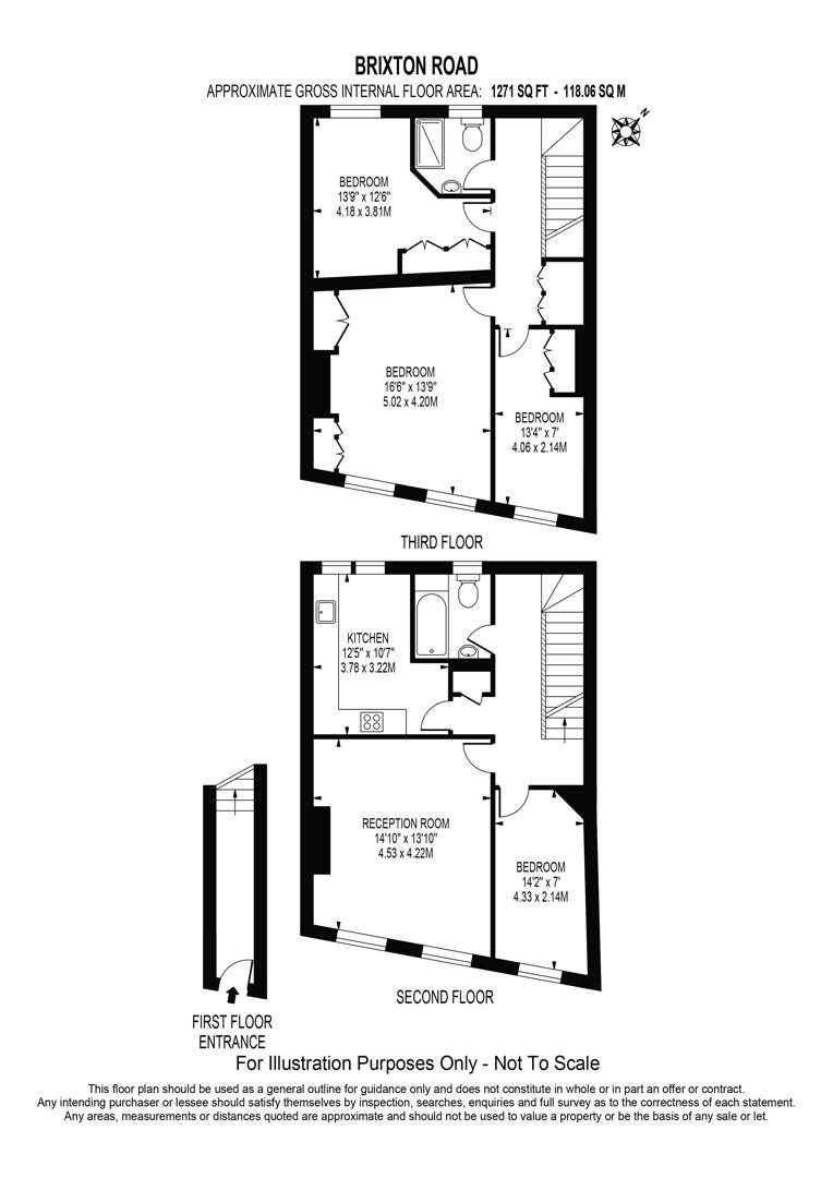 Upper Maisonette, 26 Brixton Road, London floorplan