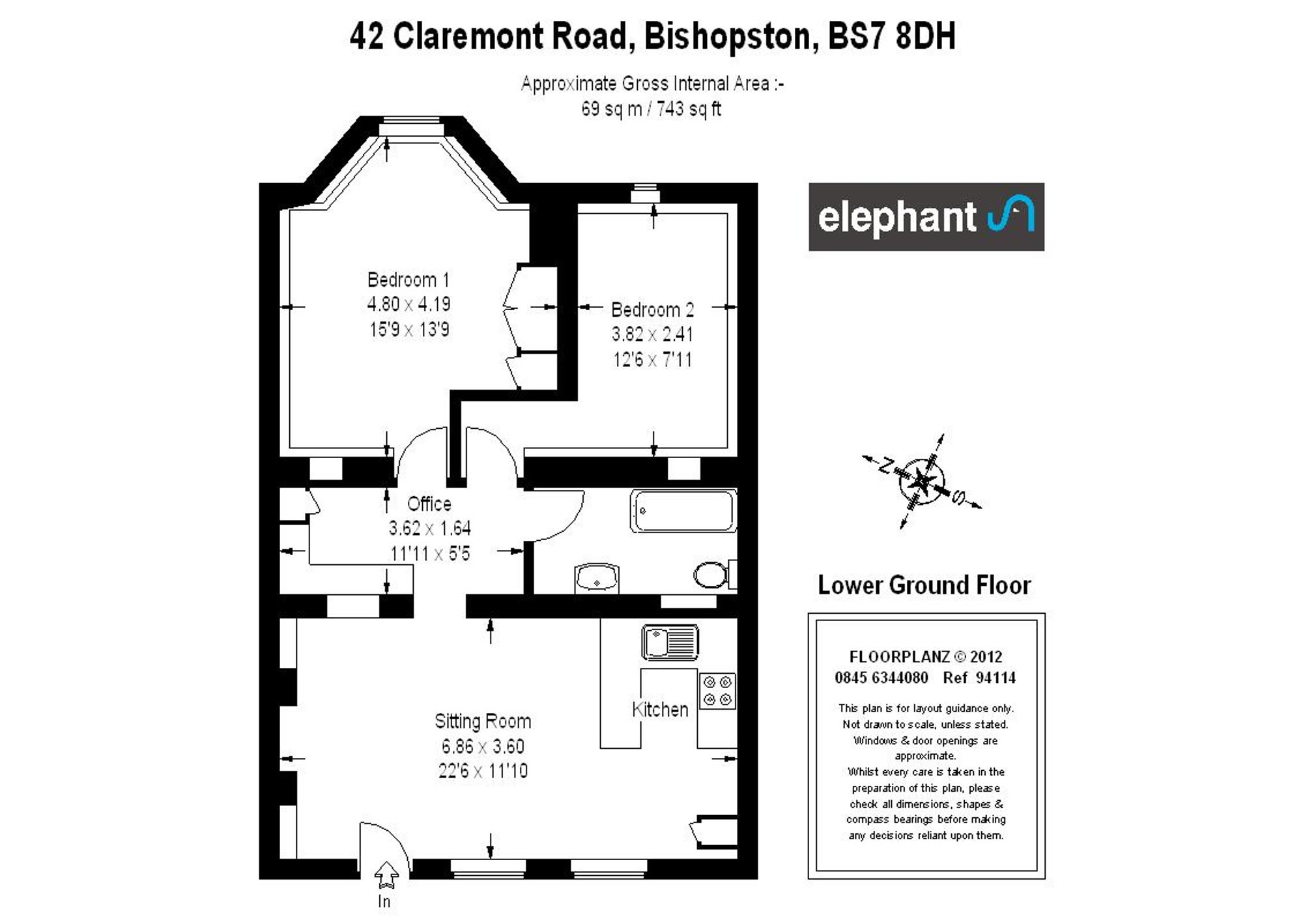 Basement Flat, 42 Claremont Road, Bristol floorplan