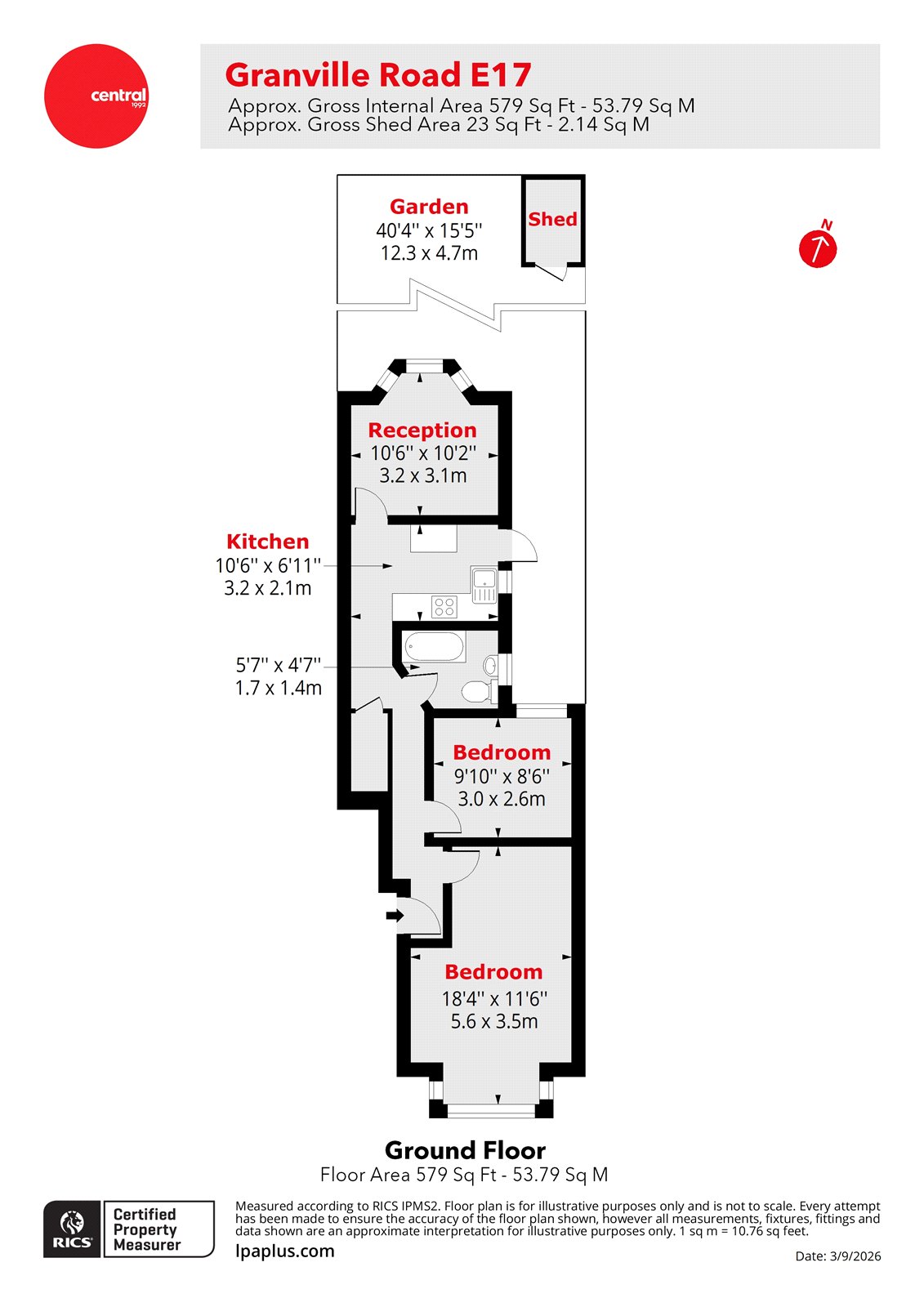 60, Granville Road, London floorplan