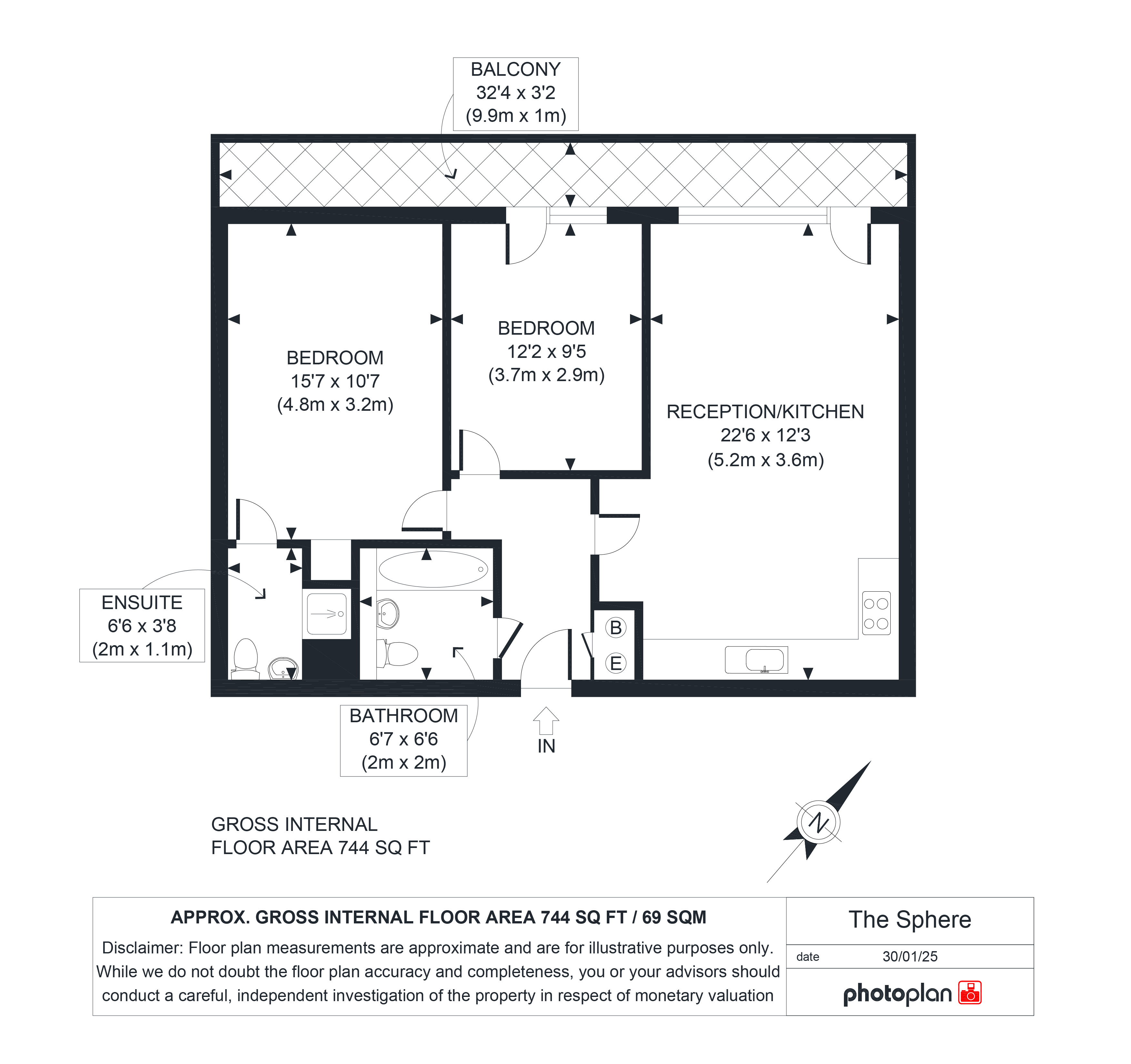 Flat 151, The Sphere, 1 Hallsville Road, London floorplan