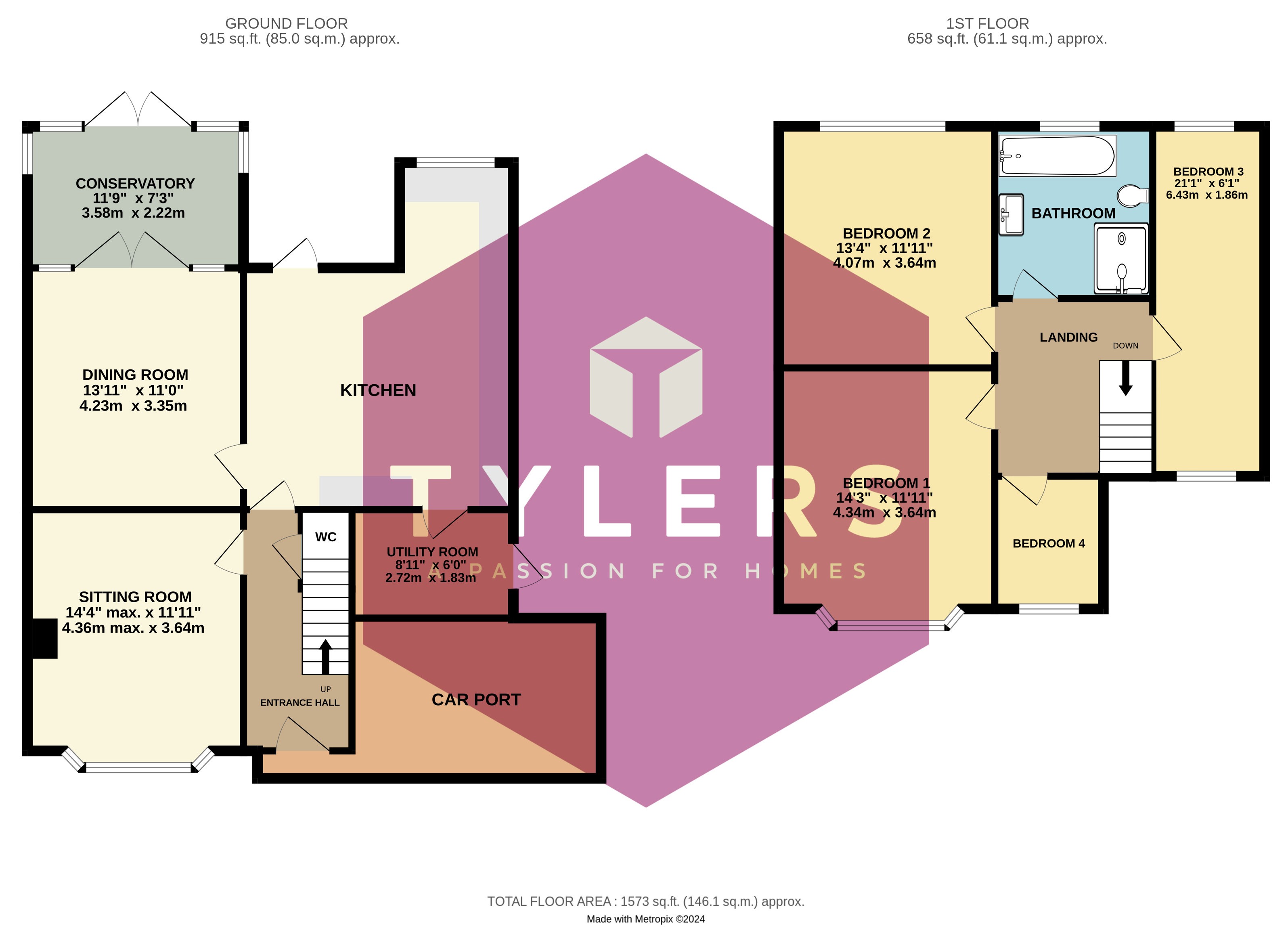 Park Avenue, Histon, Cambridge, Cambridgeshire CB24, 4 bedroom semi