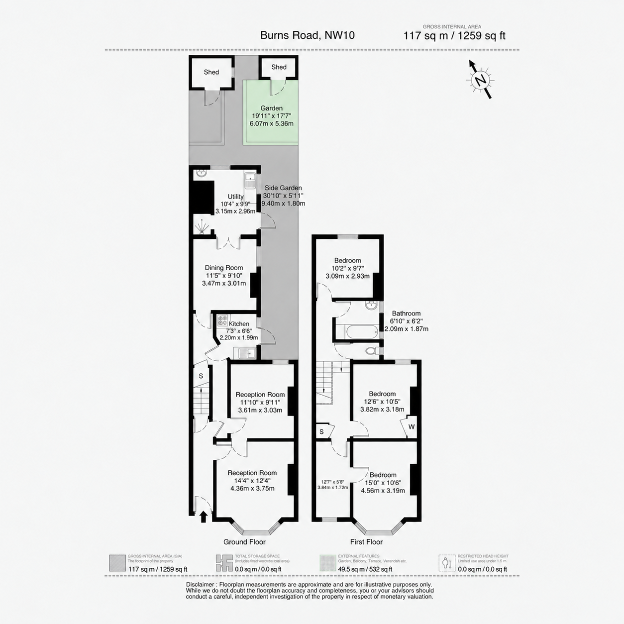 2, Burns Road , London floorplan