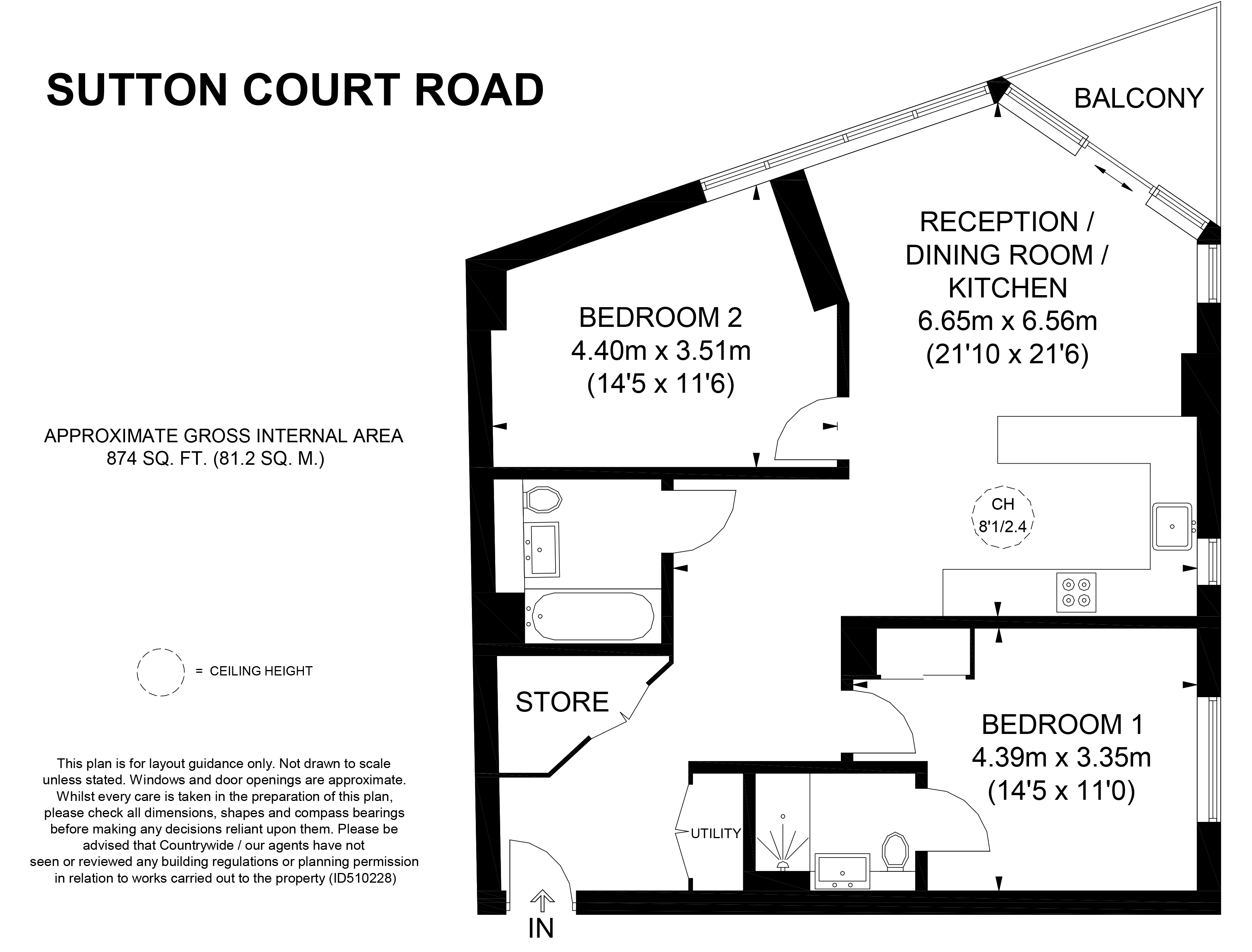 2 Bedrooms Flat to rent in Sutton Court Road, Sutton SM1