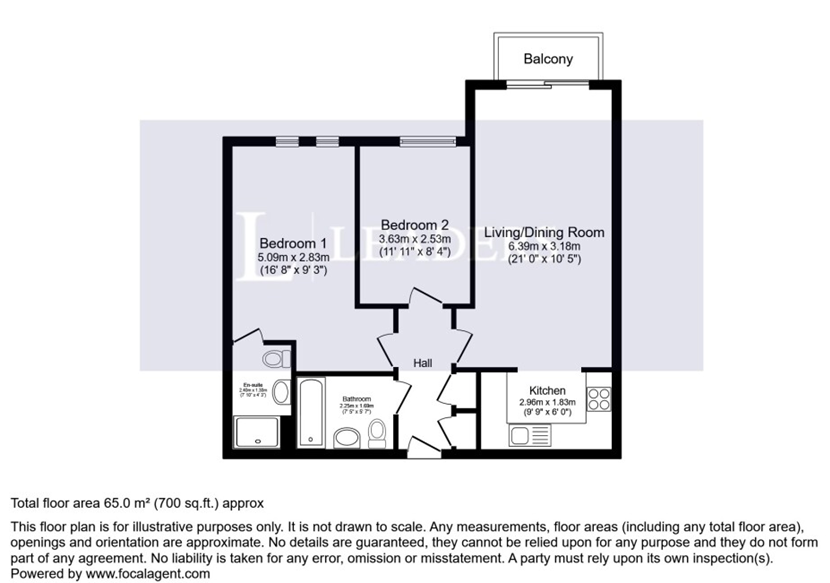 Flat 106, Howlands Court,, Commonwealth Drive, Crawley floorplan